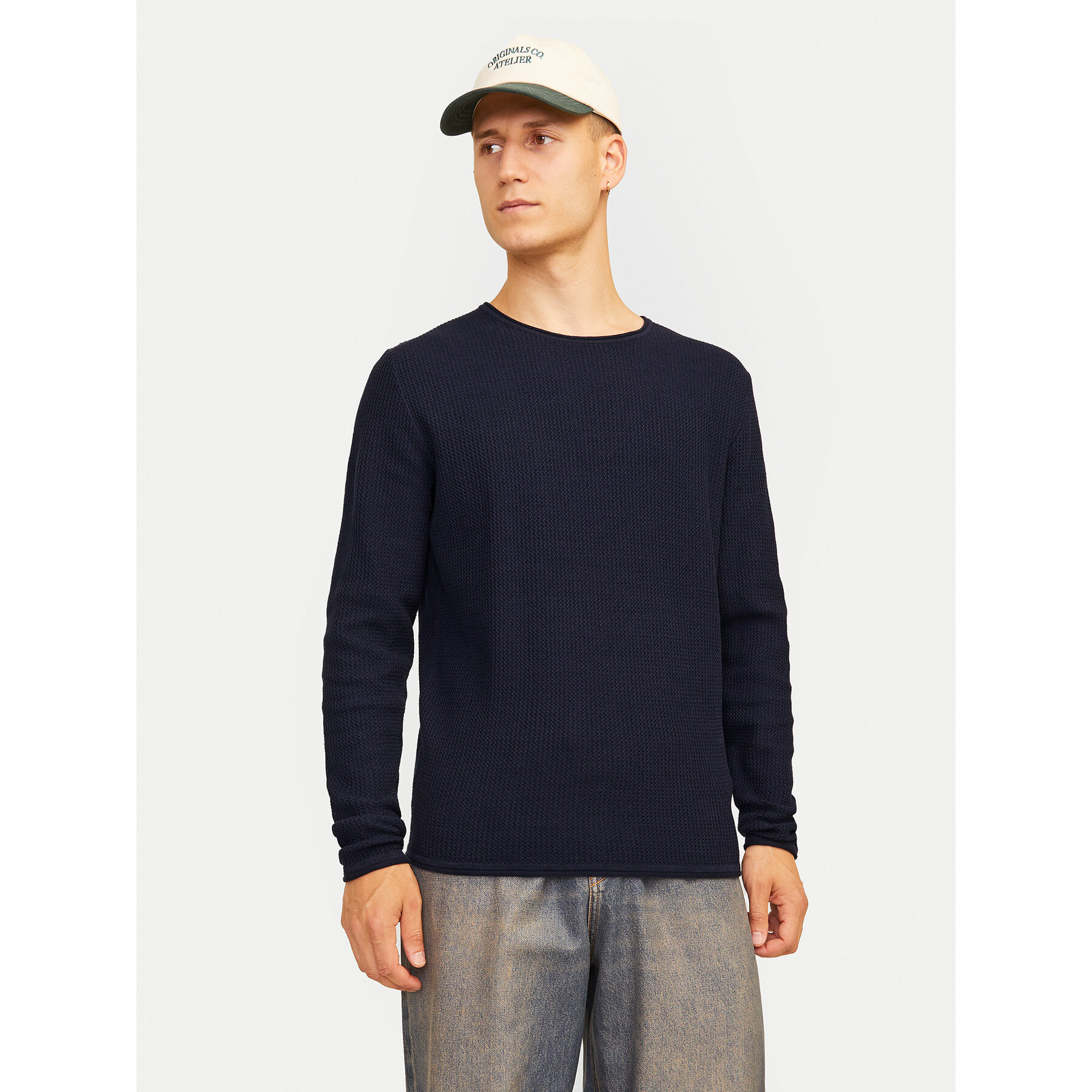 Jack & Jones Sweter Cooper 12258407 Granatowy Regular Fit