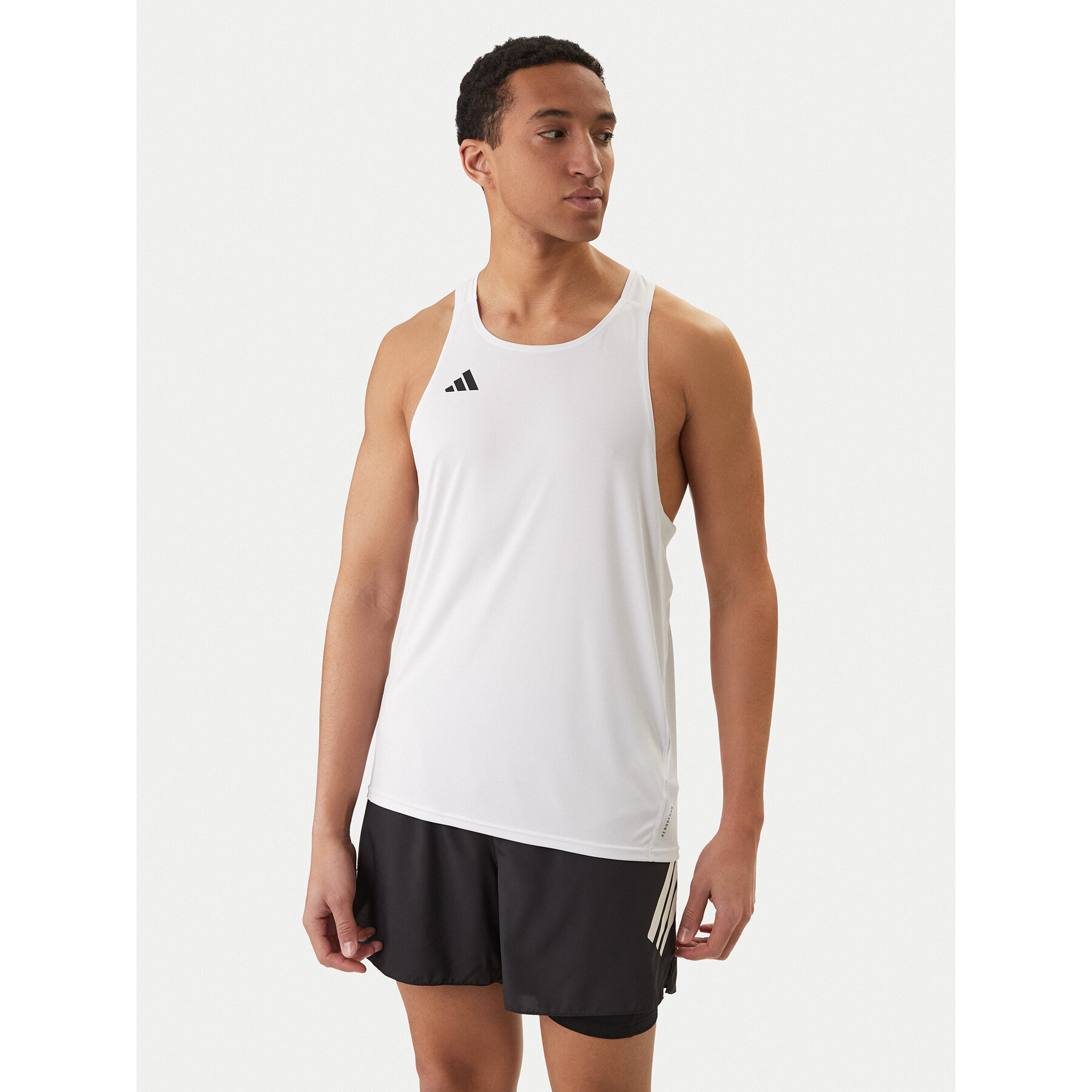 adidas Koszulka techniczna Adizero Essentials IX2853 Biały Slim Fit