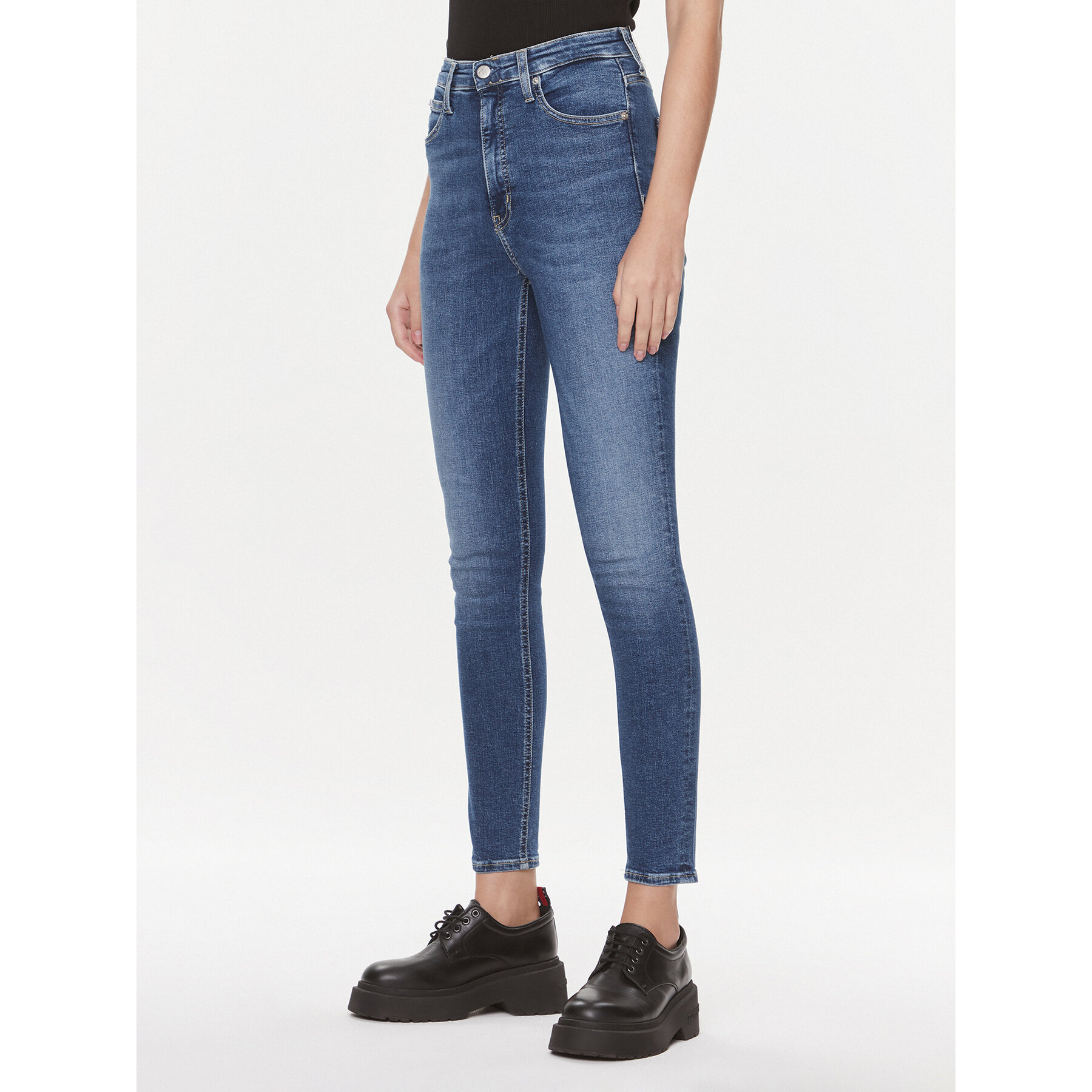 Calvin Klein Jeans Jeansy J20J222140 Granatowy Skinny Fit