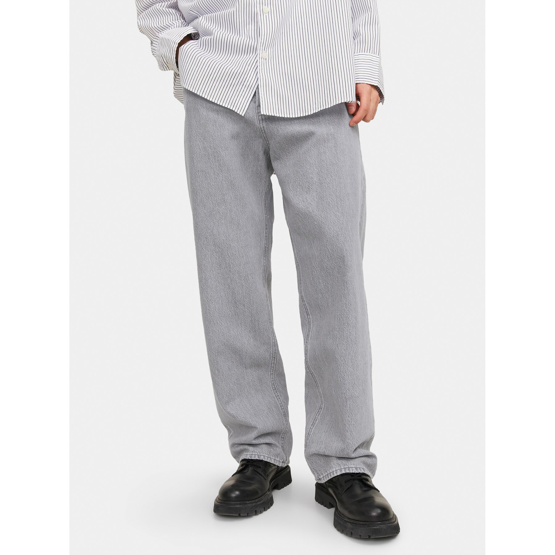 Jack & Jones Jeansy Alex 12249060 Szary Baggy Fit