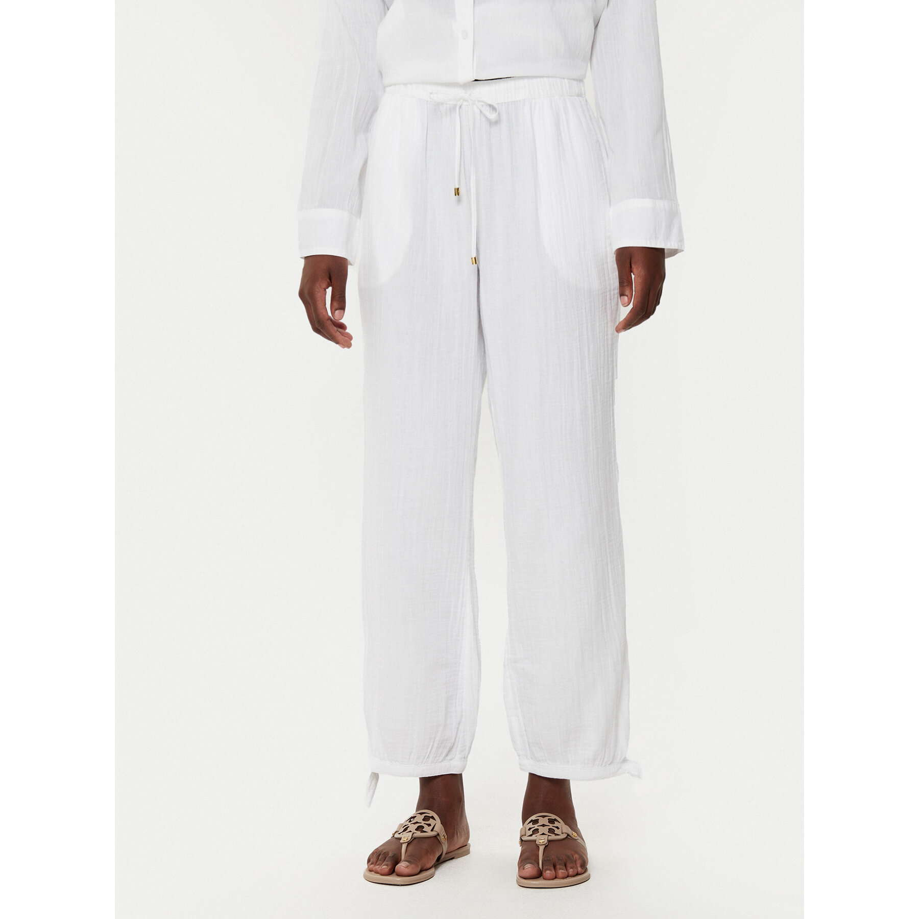 LAUREN RALPH LAUREN Spodnie materiałowe 20417190 Biały Regular Fit