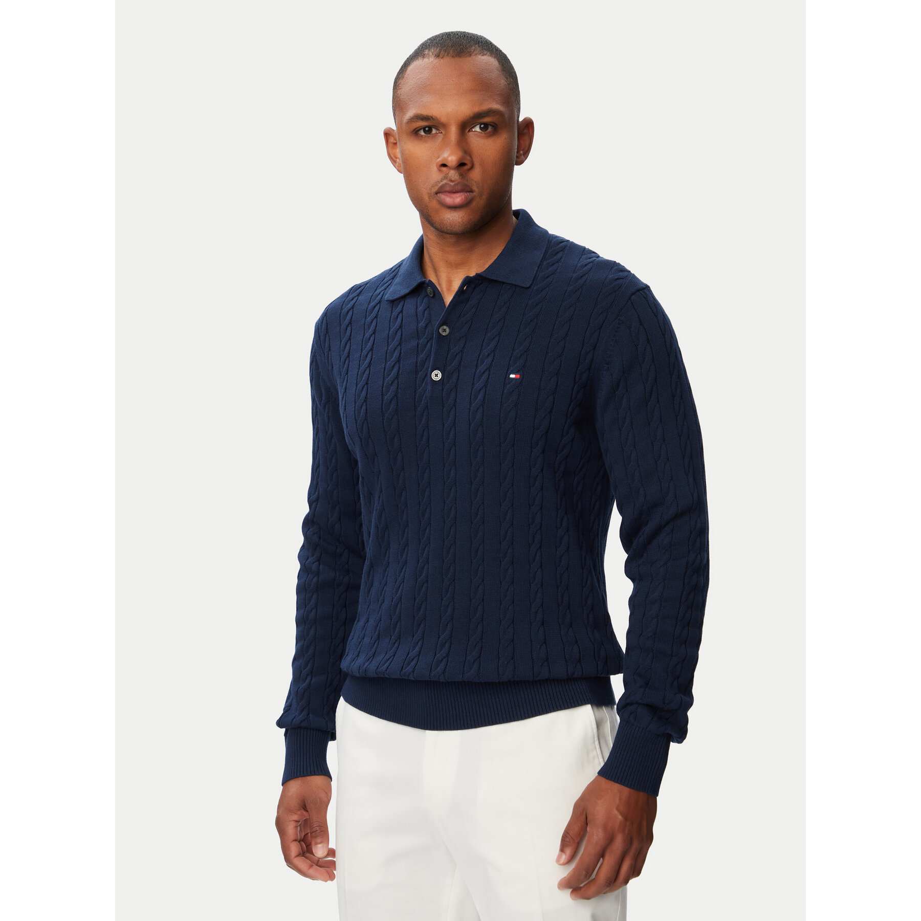 Tommy Hilfiger Sweter Classic MW0MW41955 Granatowy Regular Fit
