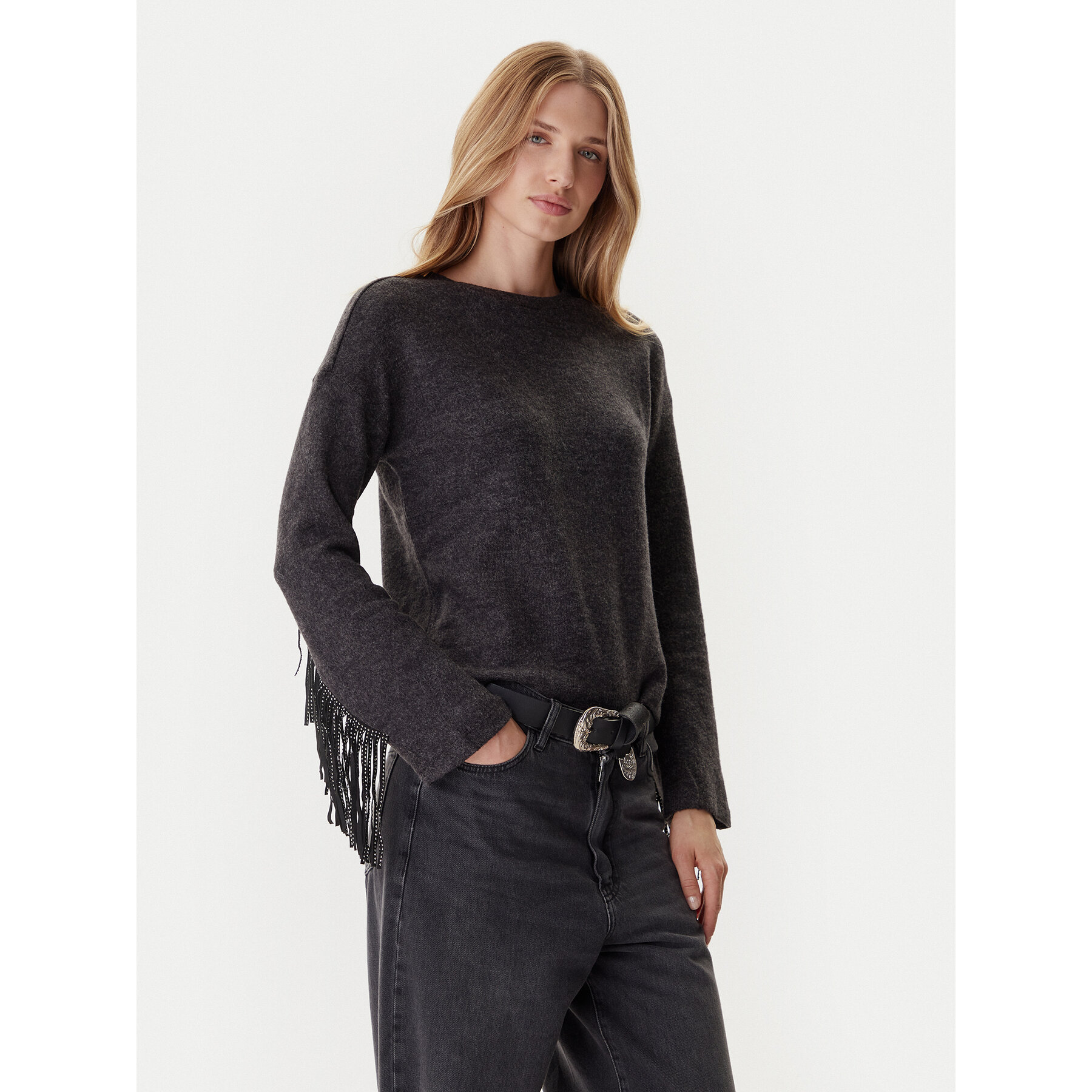 ONLY Sweter Jake 15355819 Szary Regular Fit