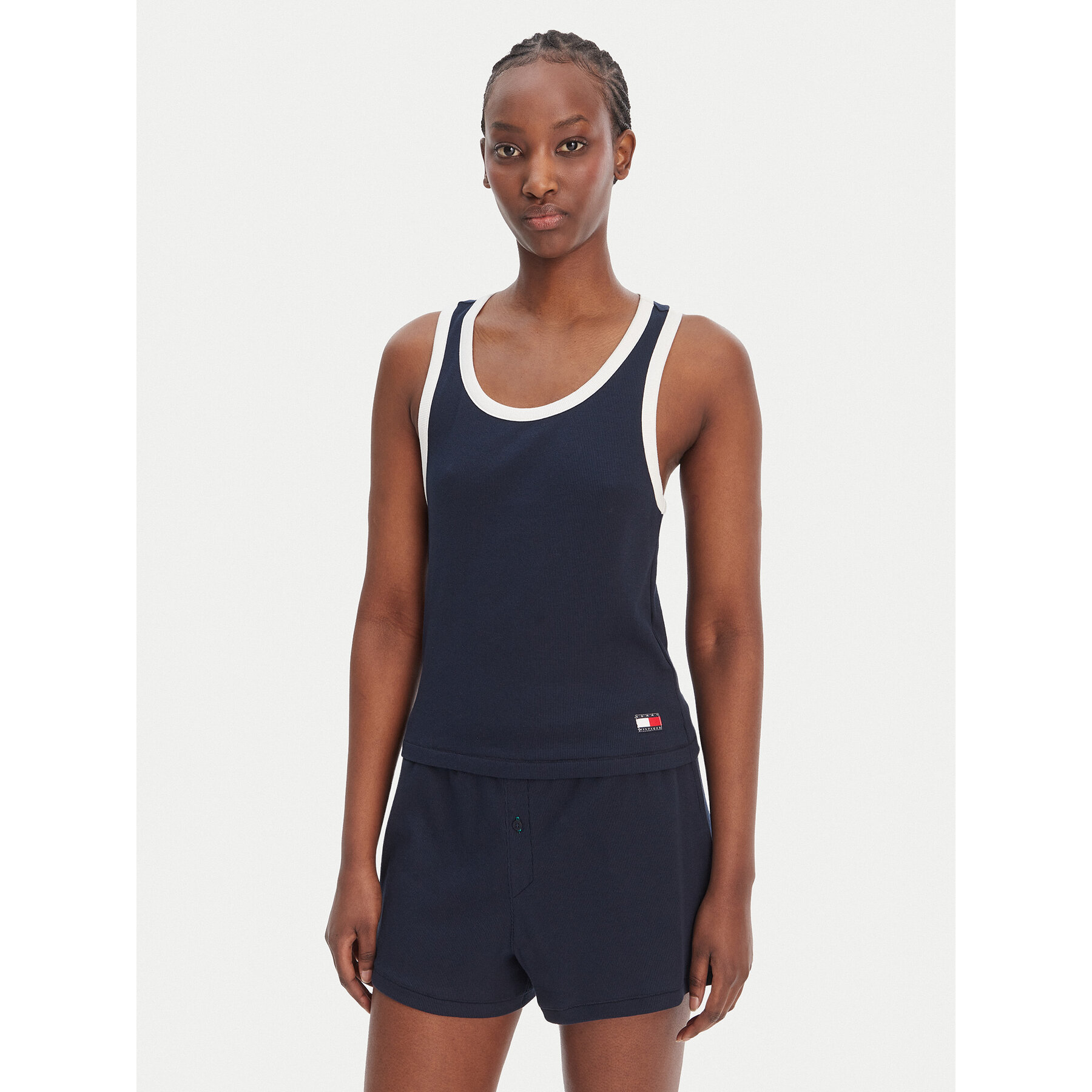 Tommy Hilfiger Top UW0UW06308 Granatowy Regular Fit
