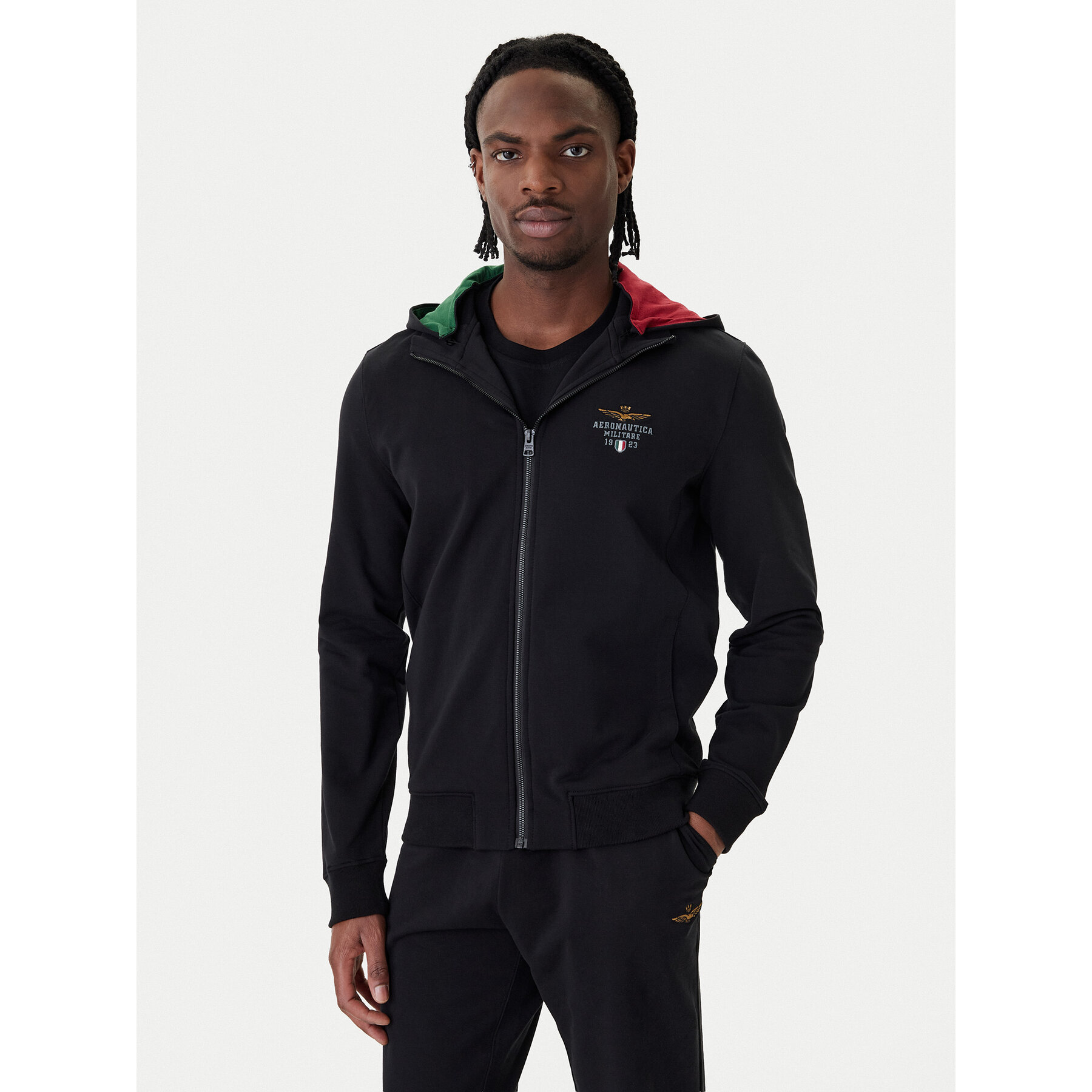 Aeronautica Militare Bluza 261FE2097UF00674 Czarny Regular Fit