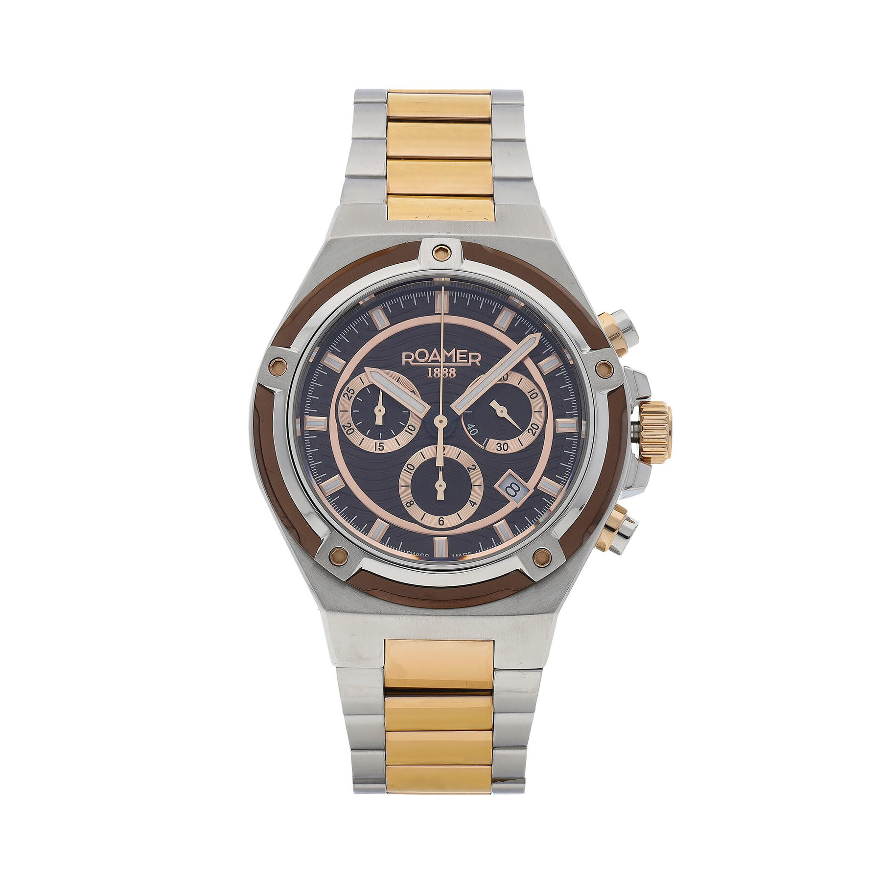 Roamer Zegarek Tempomaster Chrono 221837 49 65 20 Srebrny