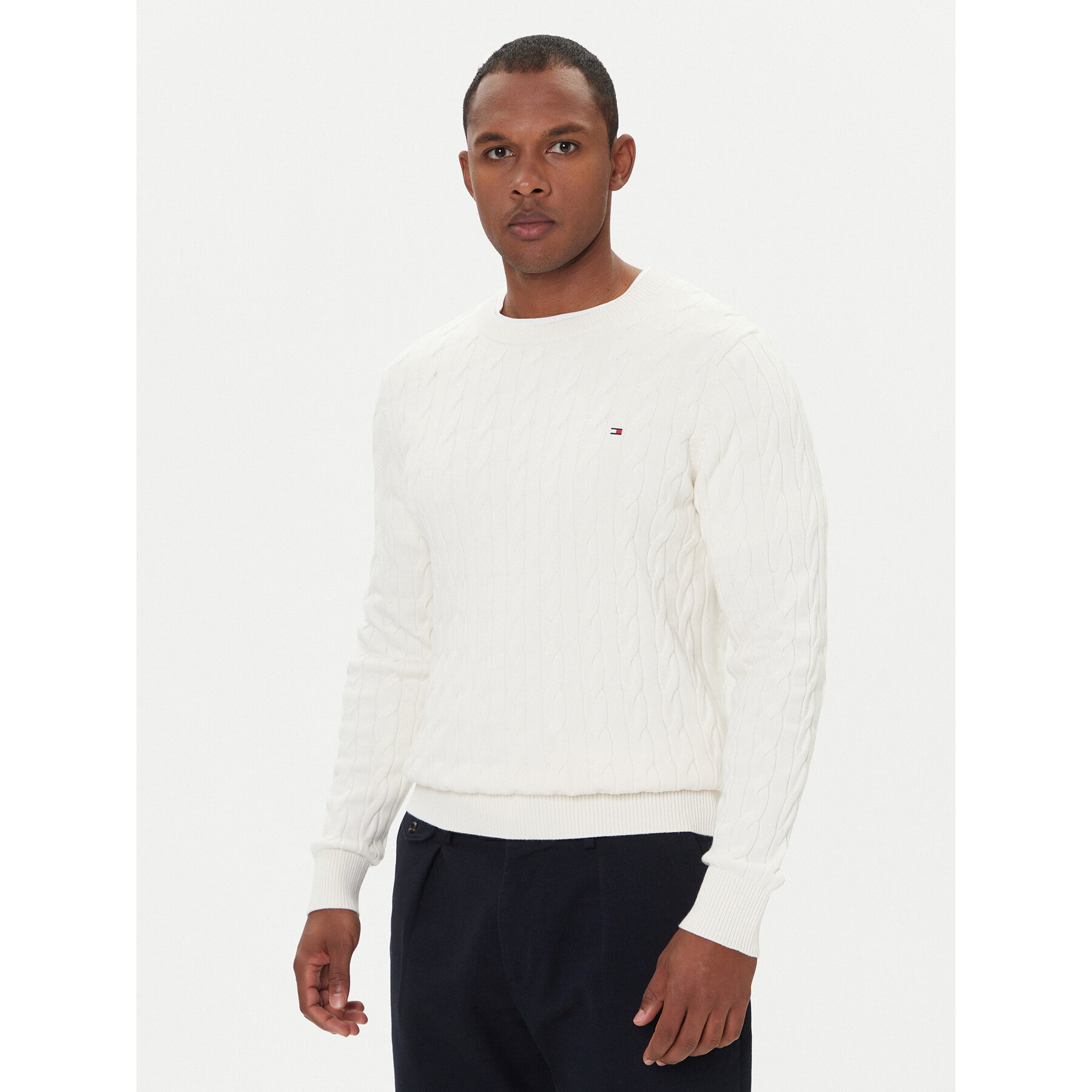 Tommy Hilfiger Sweter MW0MW33132 Écru Regular Fit