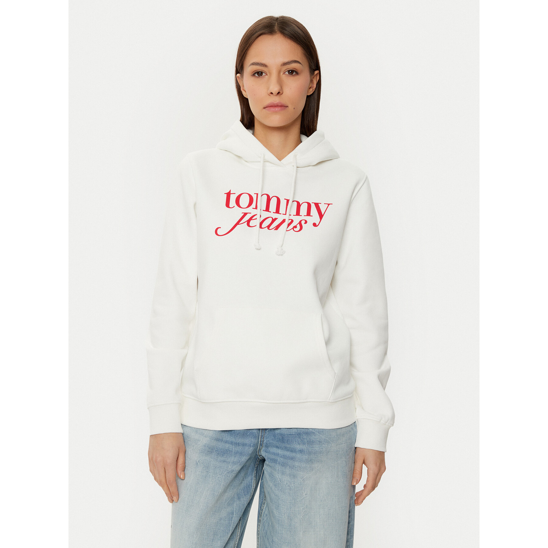 Tommy Jeans Bluza DW0DW20170 Écru Regular Fit