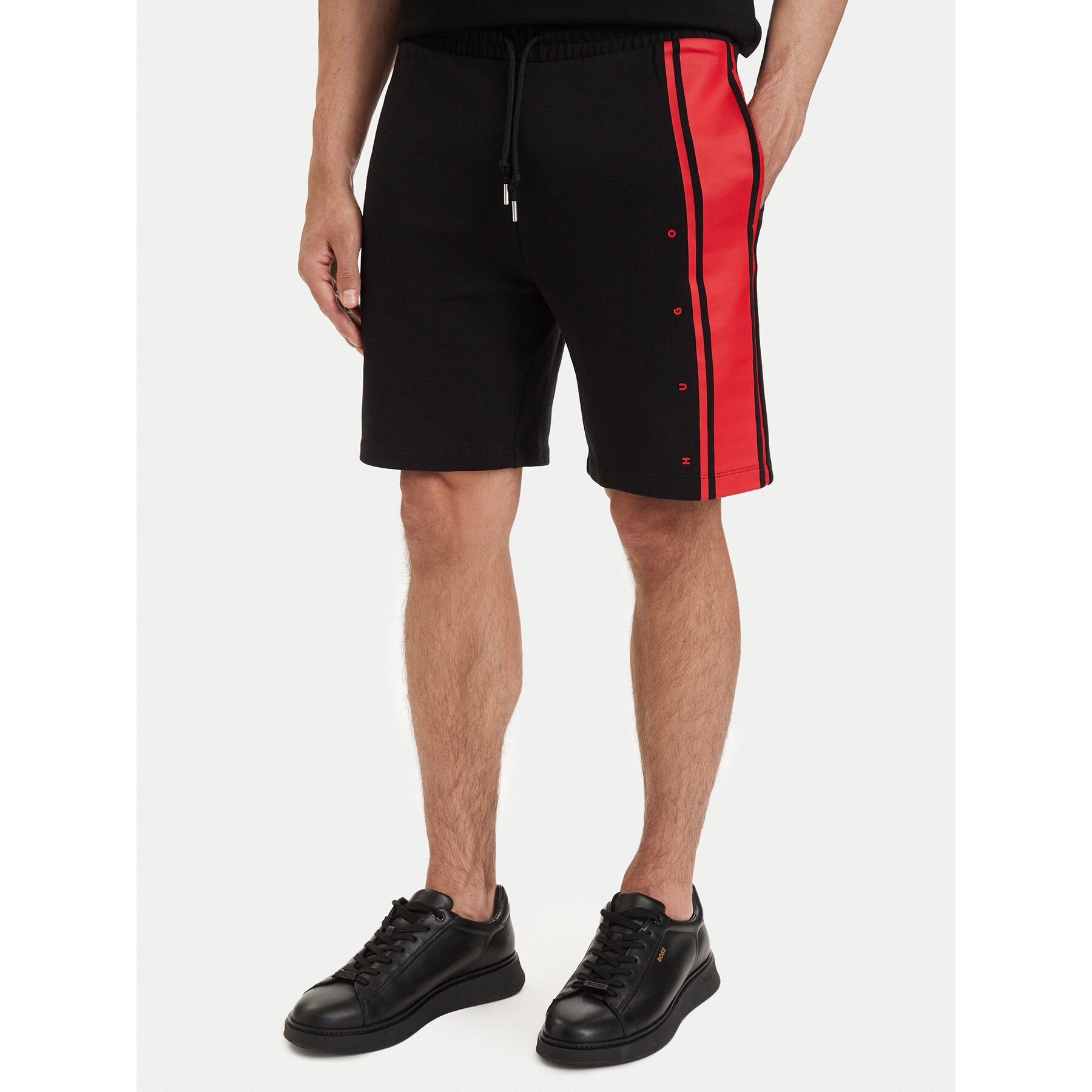 HUGO Szorty sportowe Demsi 50563806 Czarny Relaxed Fit