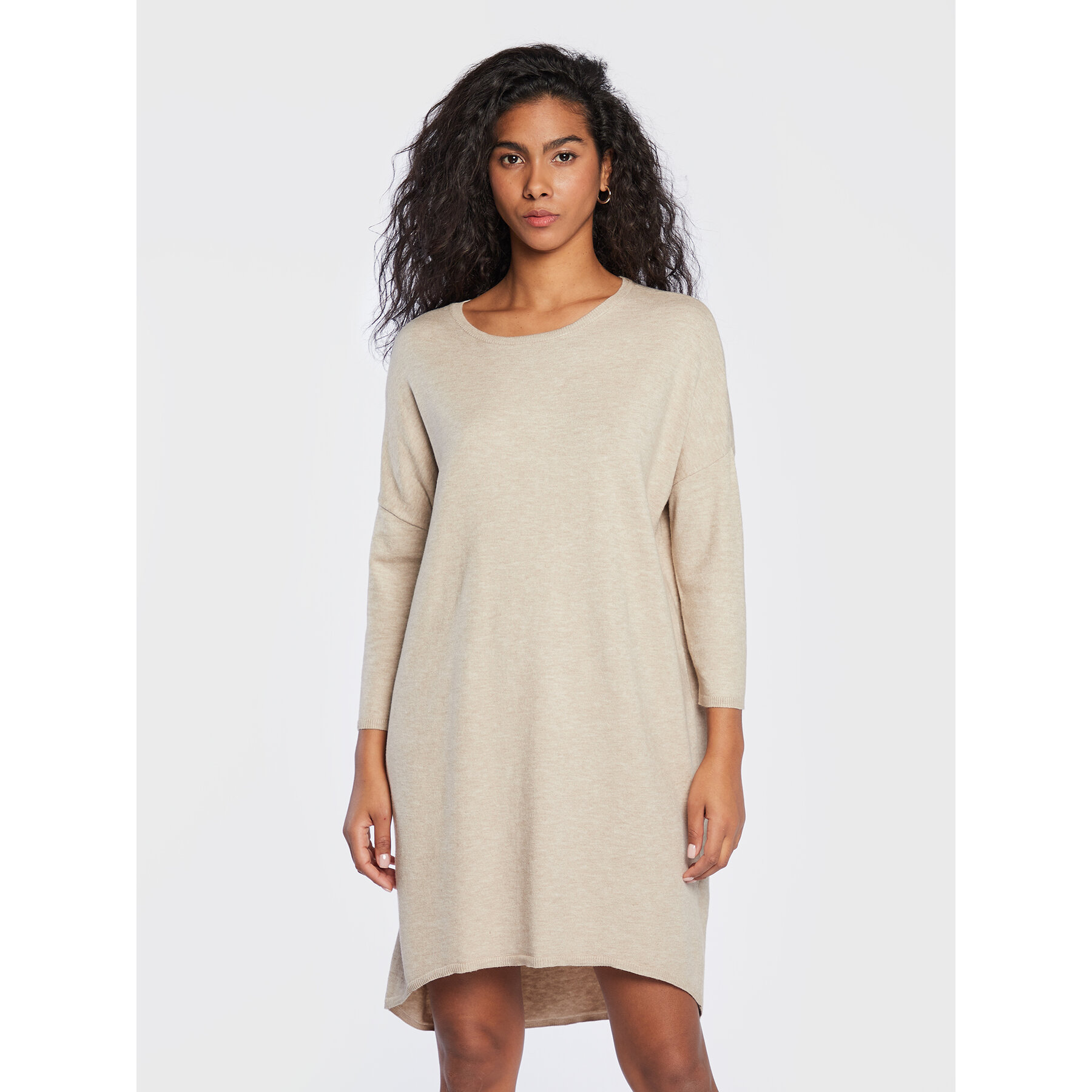 Moss Copenhagen Sukienka dzianinowa Rachelle 16172 Beżowy Regular Fit