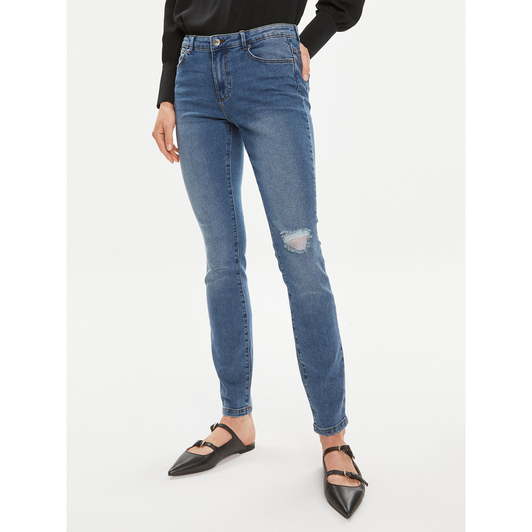 Vero Moda Jeansy June 10301199 Niebieski Skinny Fit