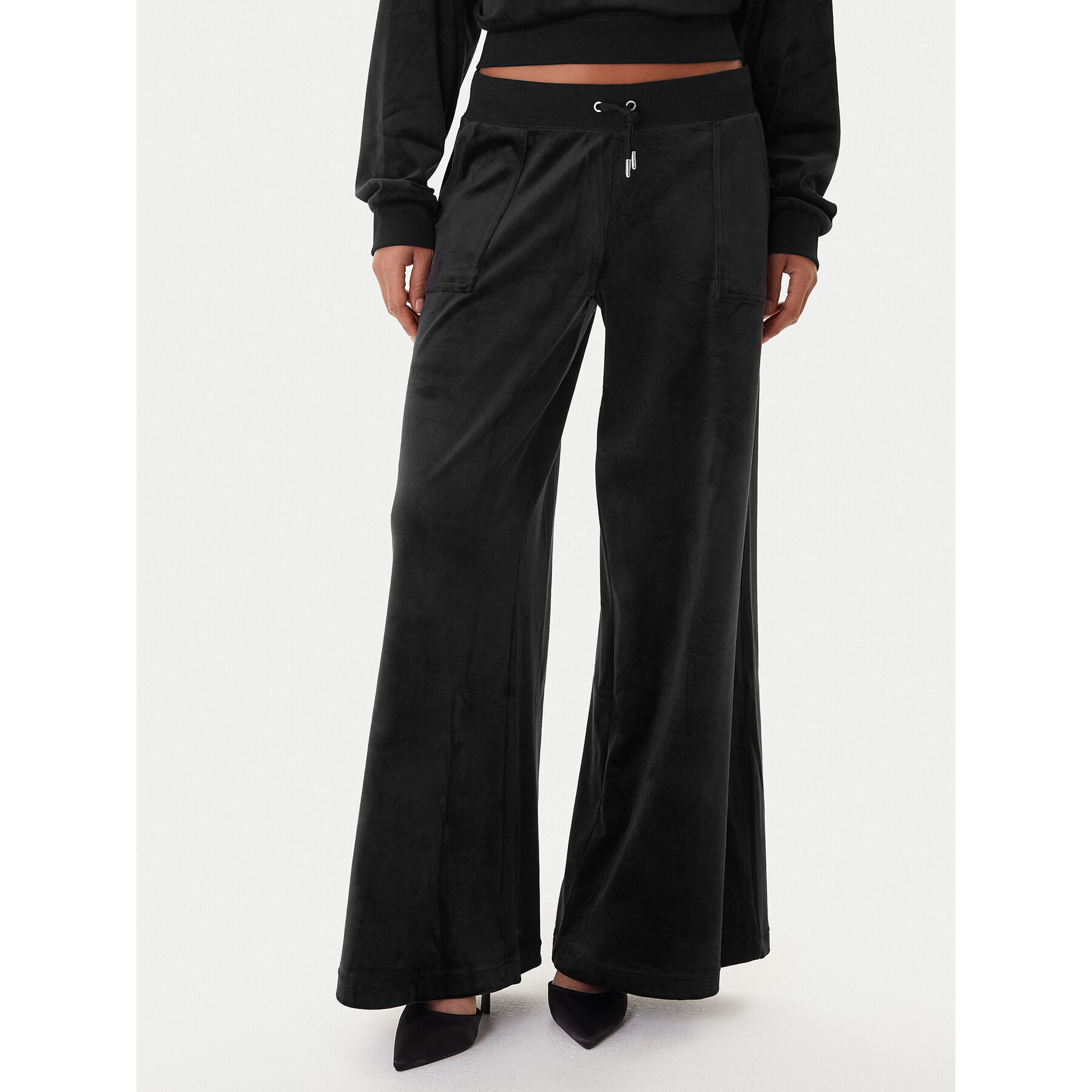 Juicy Couture Spodnie dresowe Yuka JCBBJ225803 Czarny Wide Leg
