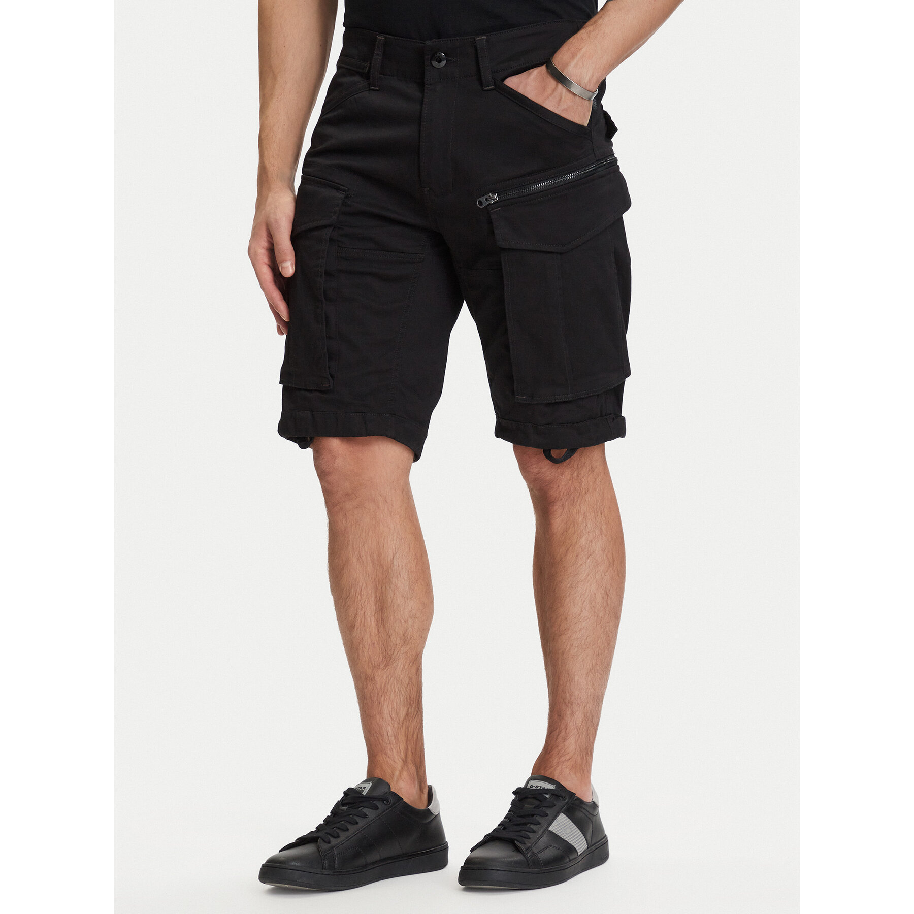 G-Star Raw Szorty materiałowe Rovic Zip D26214-5126 Czarny Relaxed Fit