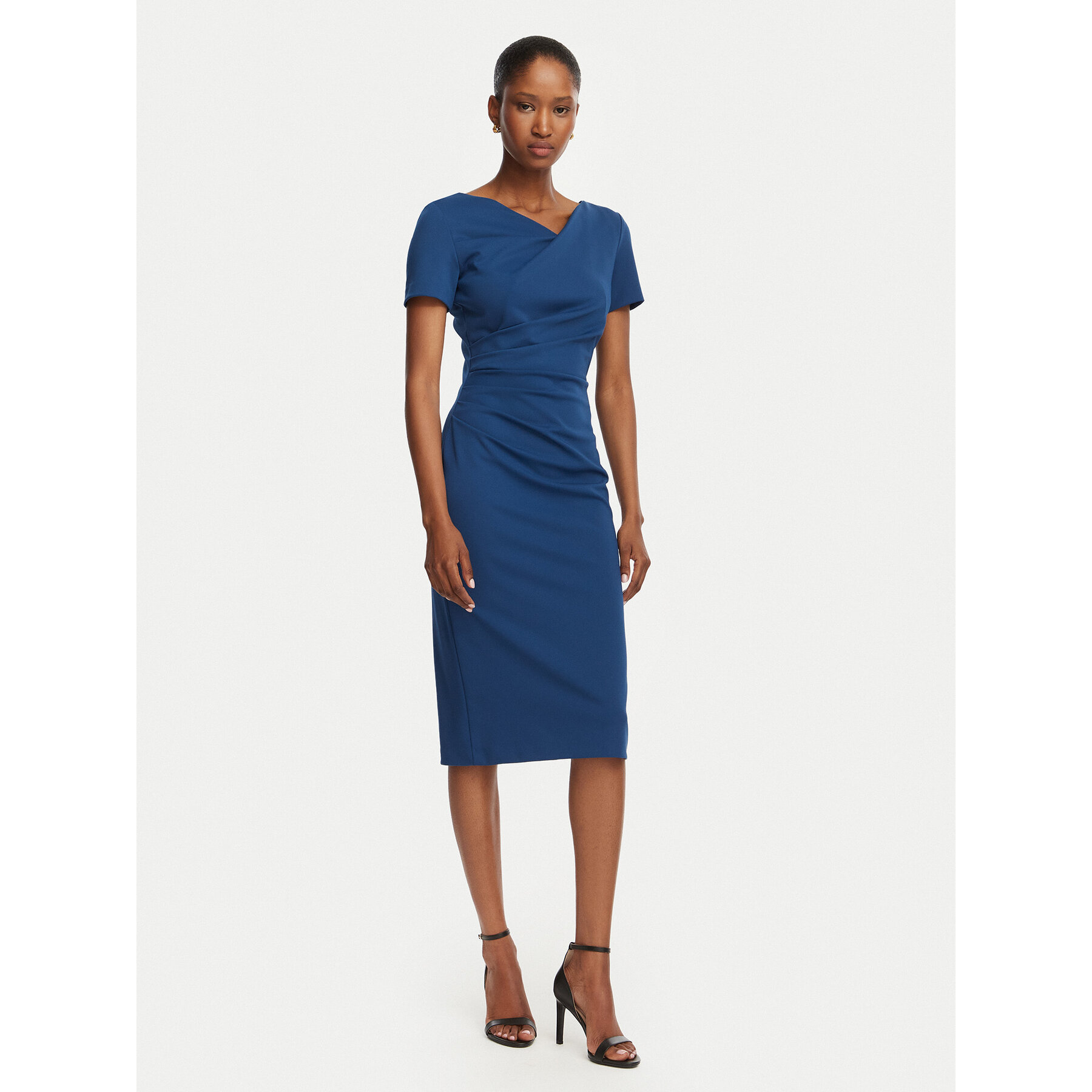 Rinascimento Sukienka koktajlowa CFC0129420003 Granatowy Slim Fit