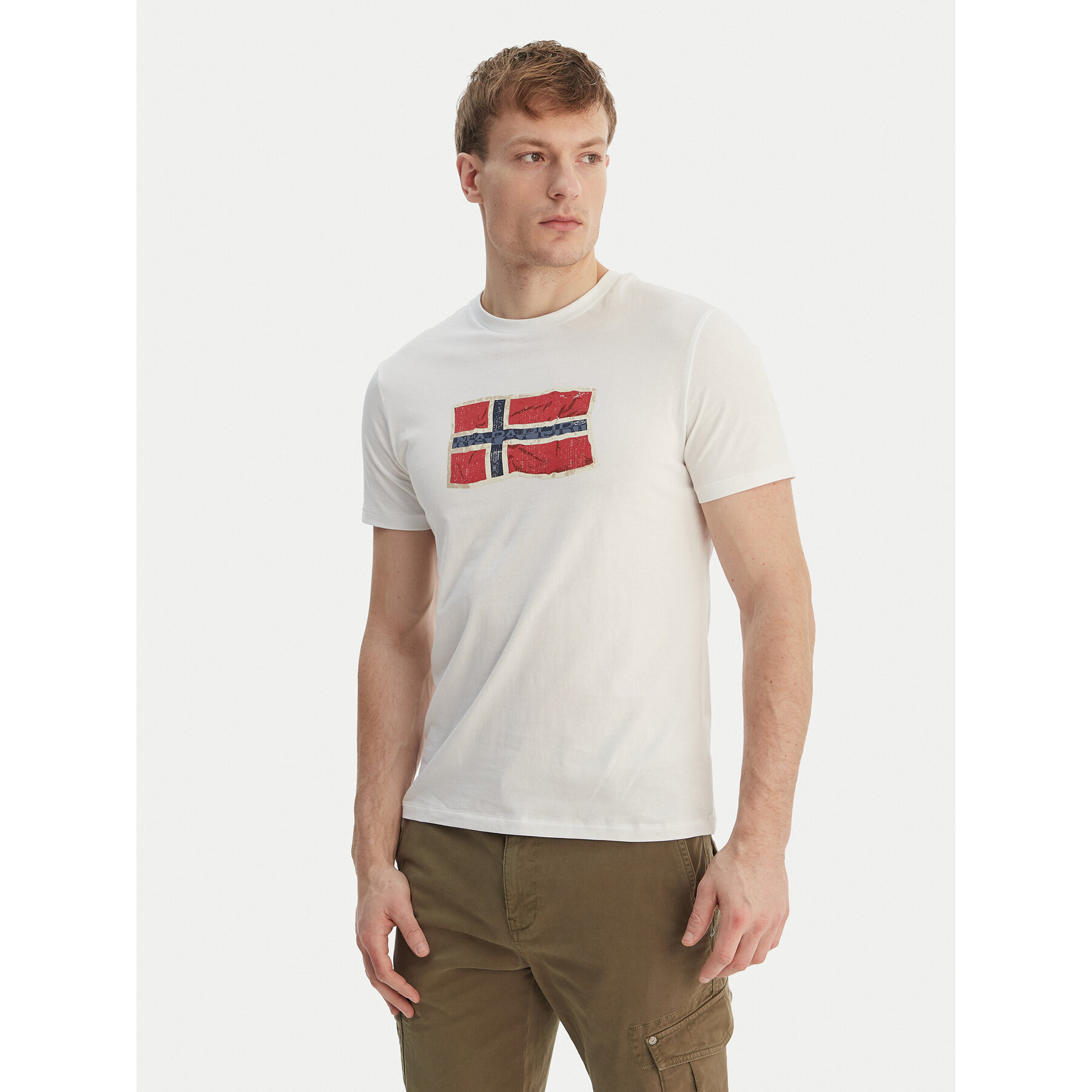 Napapijri T-Shirt S-Mahsa NP0A4FZB Biały Regular Fit