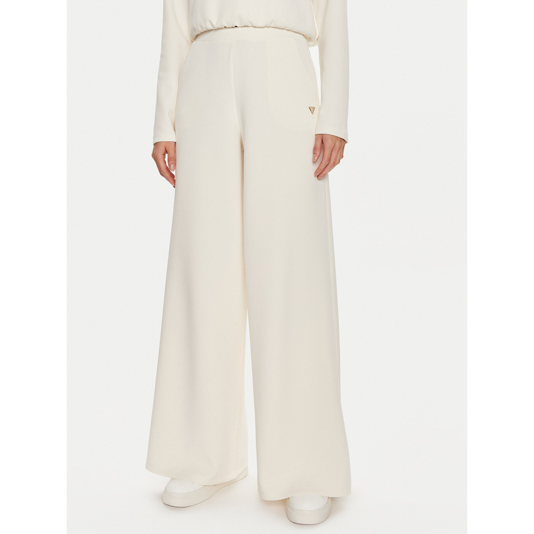 Guess Spodnie dresowe Olympe V4YB07 KCAY2 Beżowy Relaxed Fit