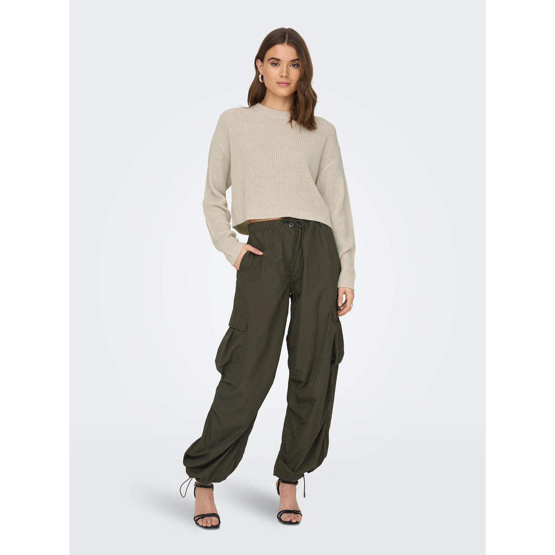 ONLY Sweter Malavi 15284453 Beżowy Regular Fit