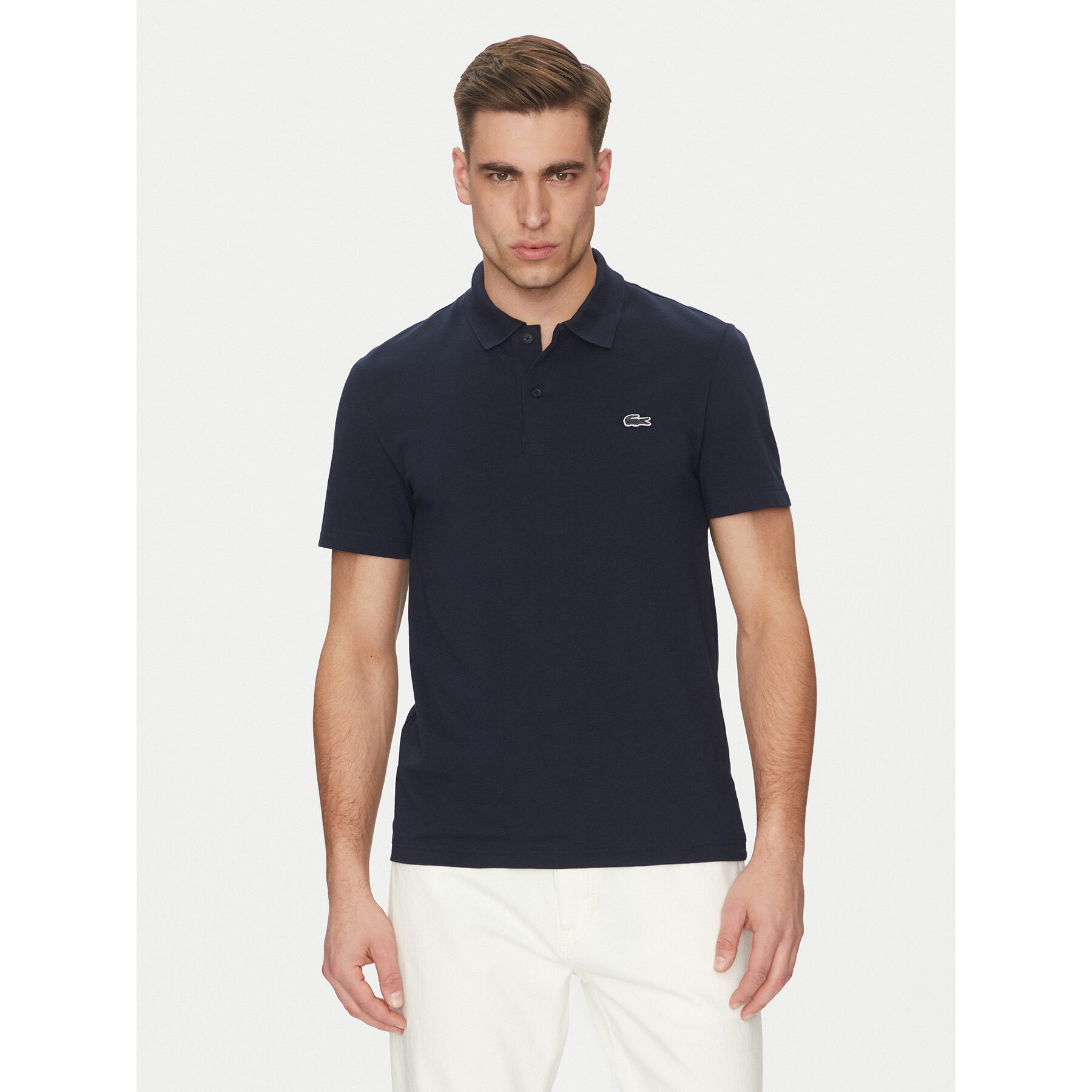 Lacoste Polo DH5522 Granatowy Regular Fit
