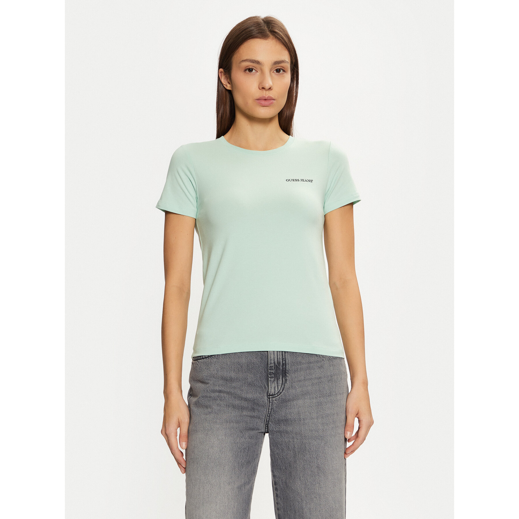 Guess Jeans T-Shirt W4YI02 J1314 Zielony Regular Fit