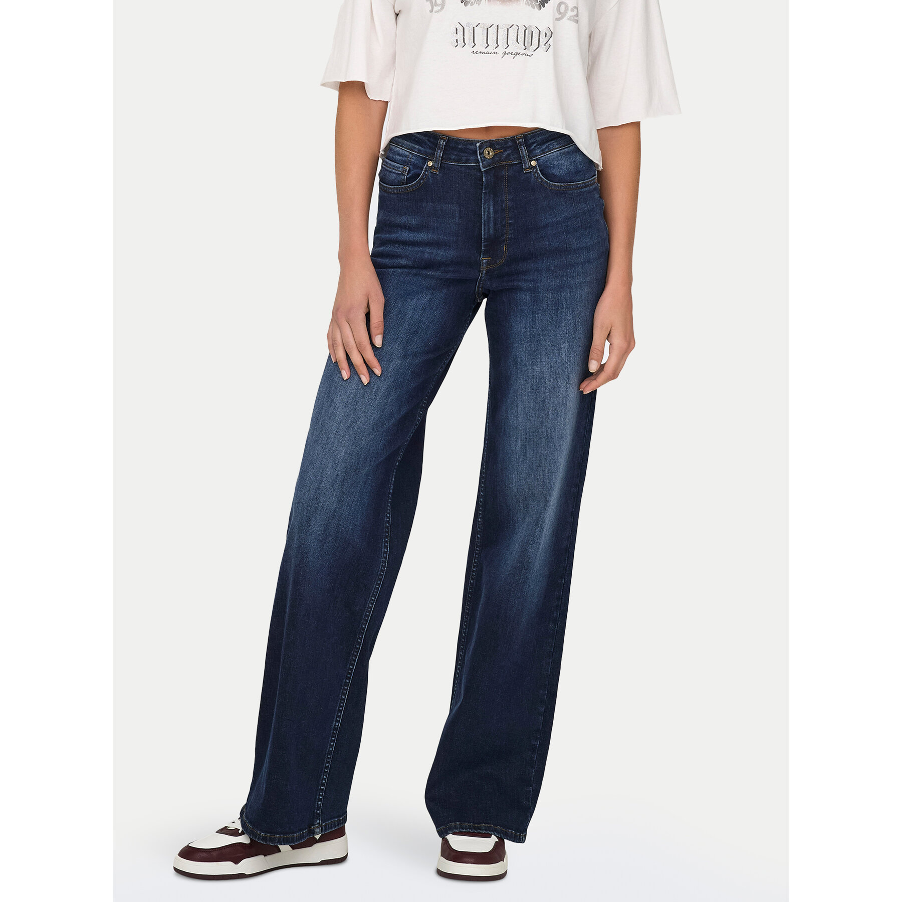 ONLY Jeansy Madison 15318405 Granatowy Wide Leg