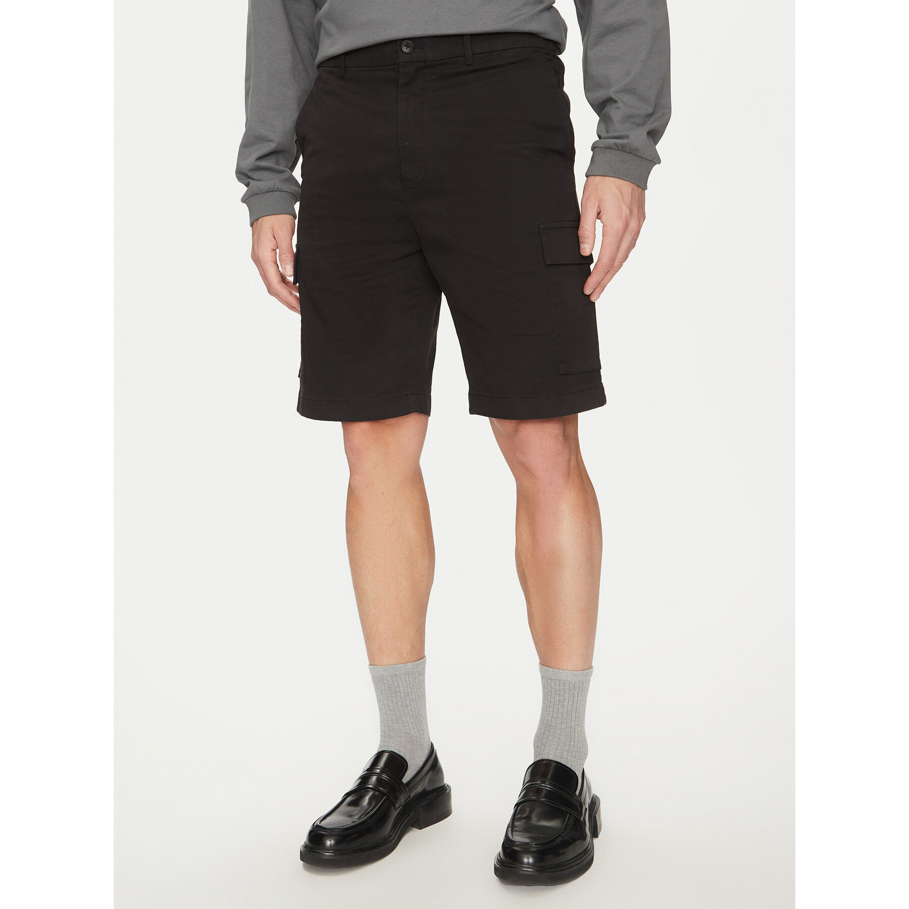 Calvin Klein Szorty materiałowe Modern Twill K10K114067 Czarny Regular Fit
