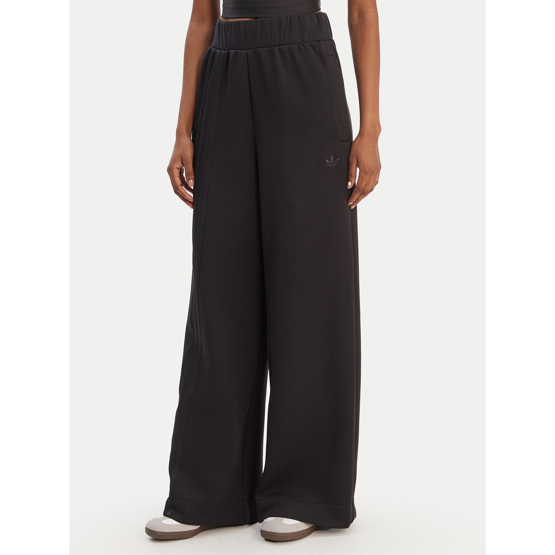adidas Spodnie dresowe Off Placed 3-Stripes JX2733 Czarny Wide Leg
