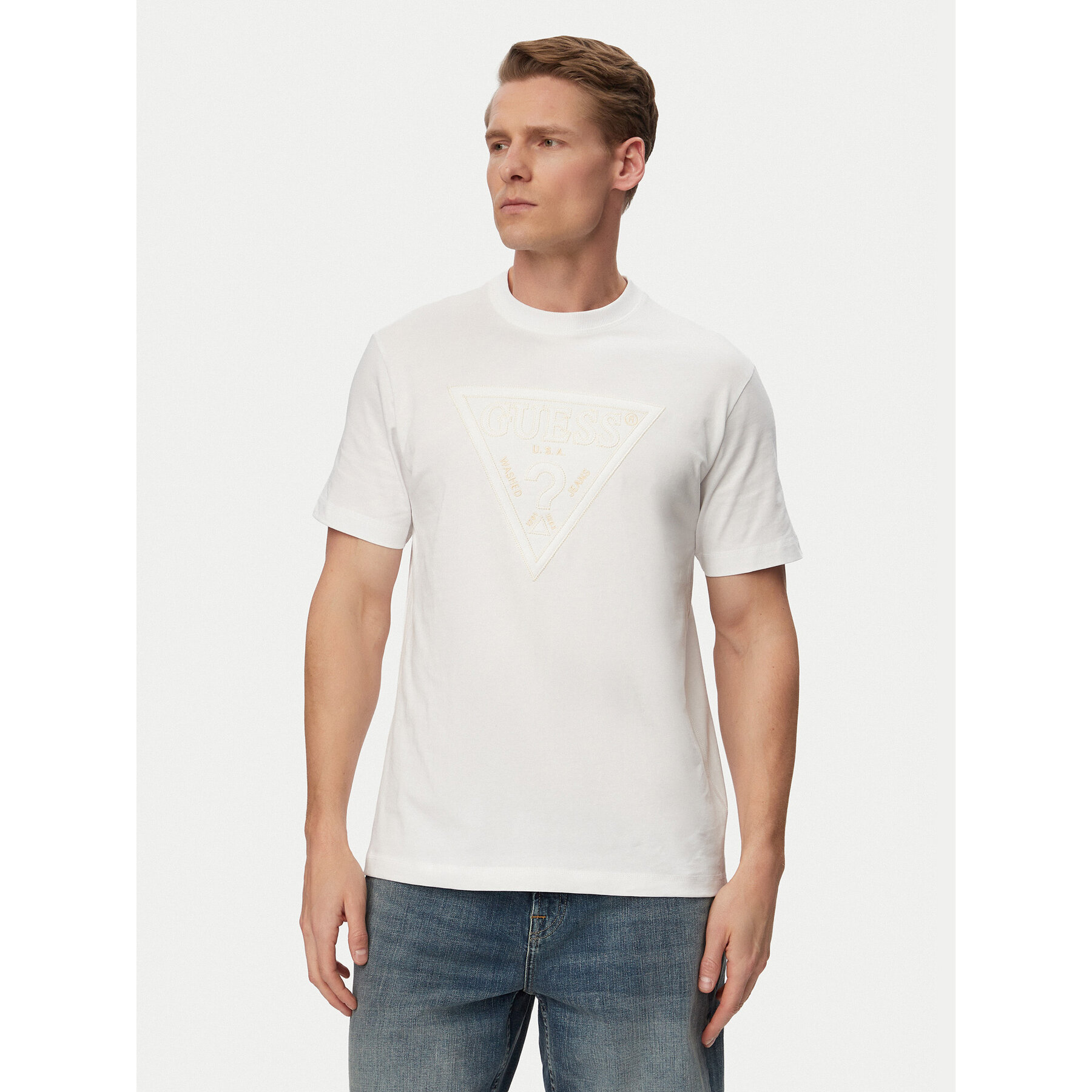 Guess T-Shirt M6GI15 K3008 Biały Regular Fit