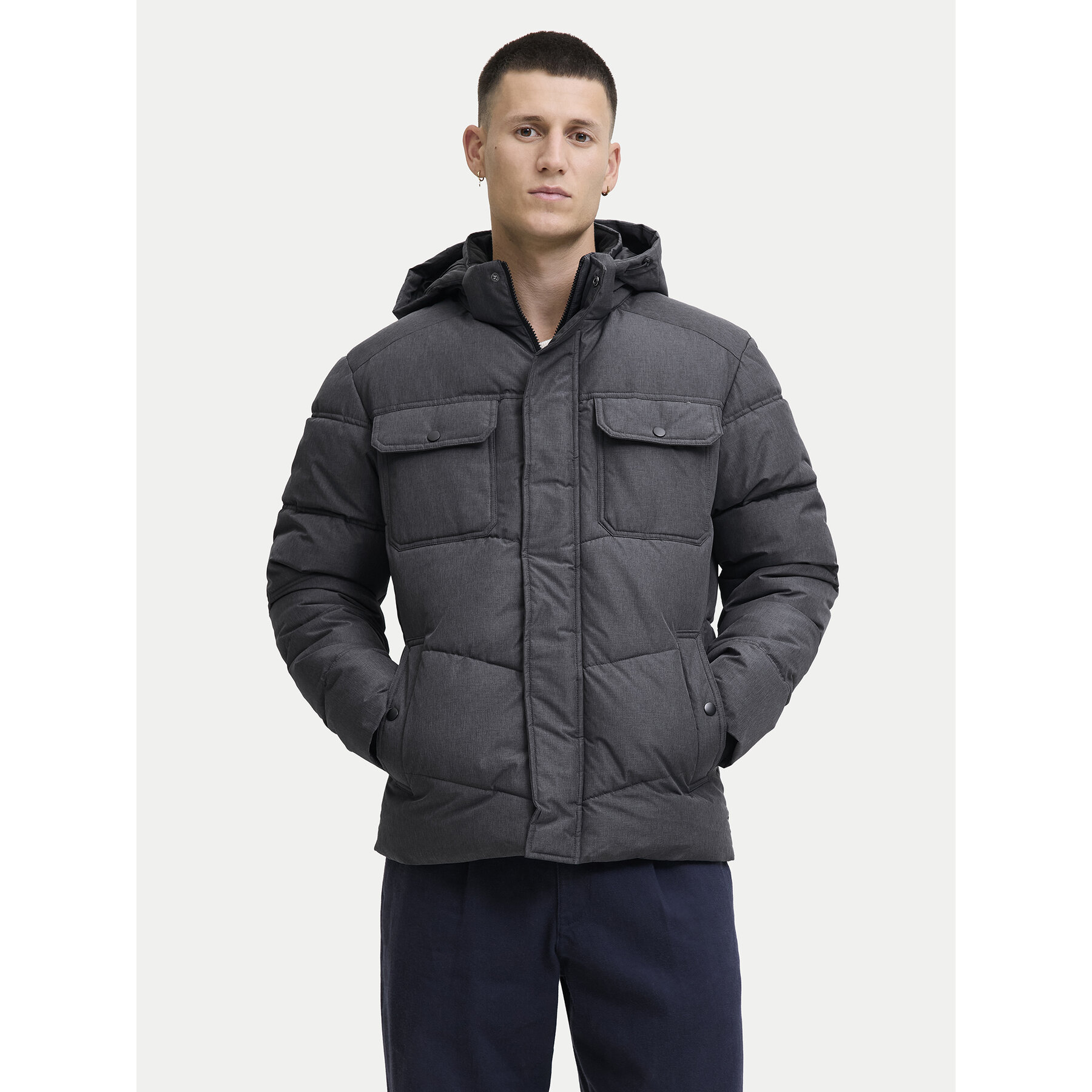 Jack & Jones Kurtka zimowa Morgan 12279687 Szary Regular Fit