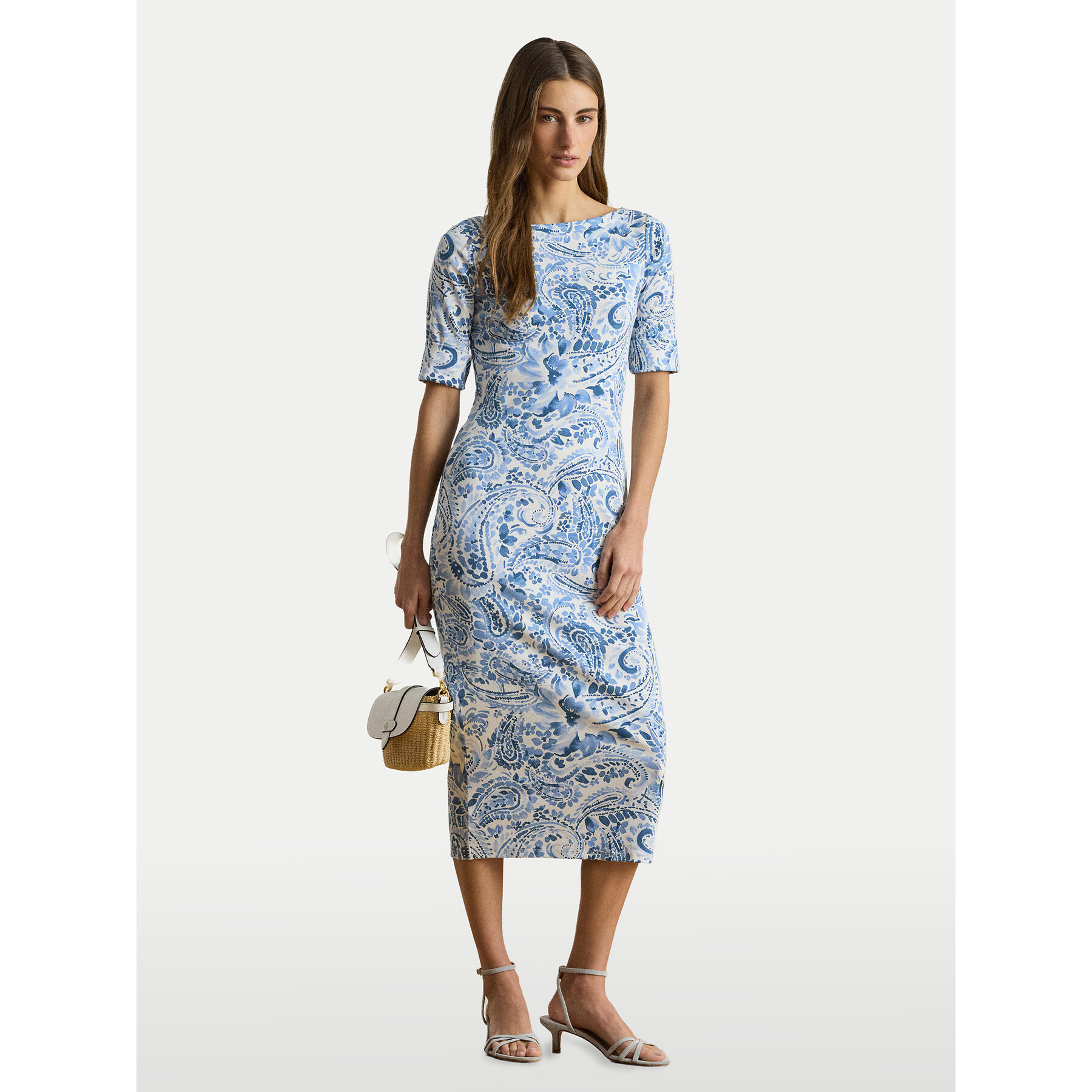 LAUREN RALPH LAUREN Sukienka codzienna 200B22023001 Niebieski jasny Slim Fit