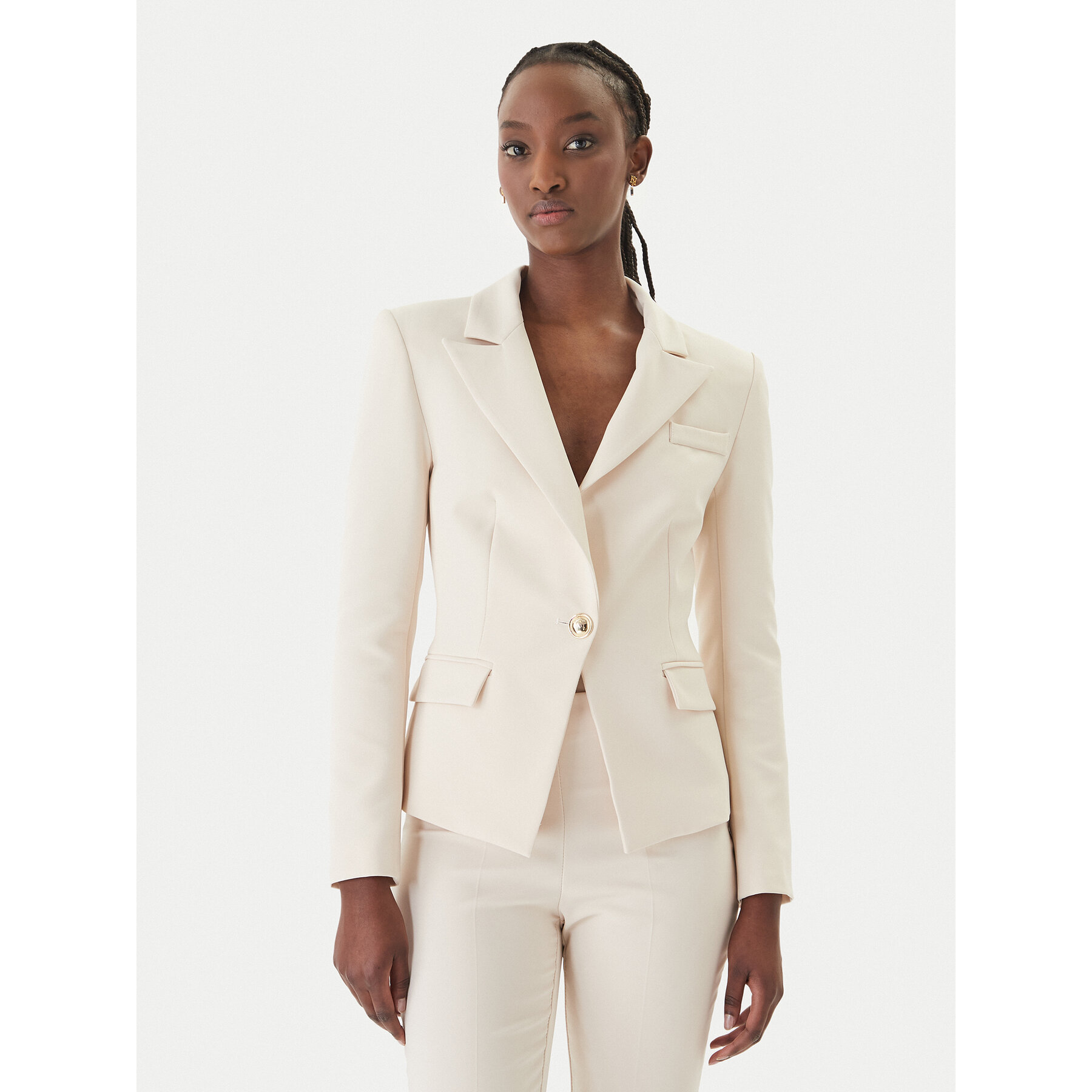 Rinascimento Marynarka CFC0128649003 Beżowy Slim Fit