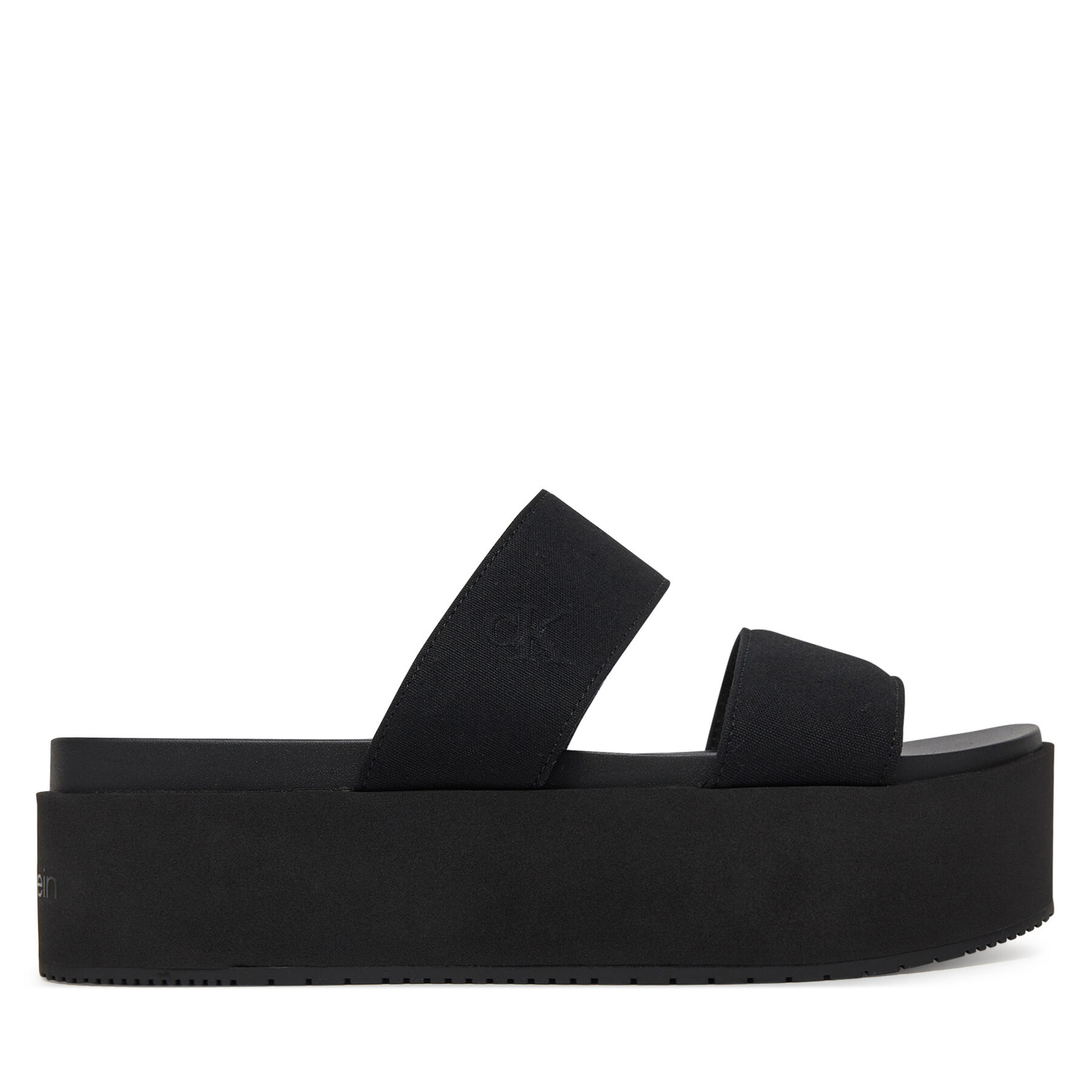 Calvin Klein Jeans Klapki Flatform Sandal Webbing In YW0YW01789 Czarny