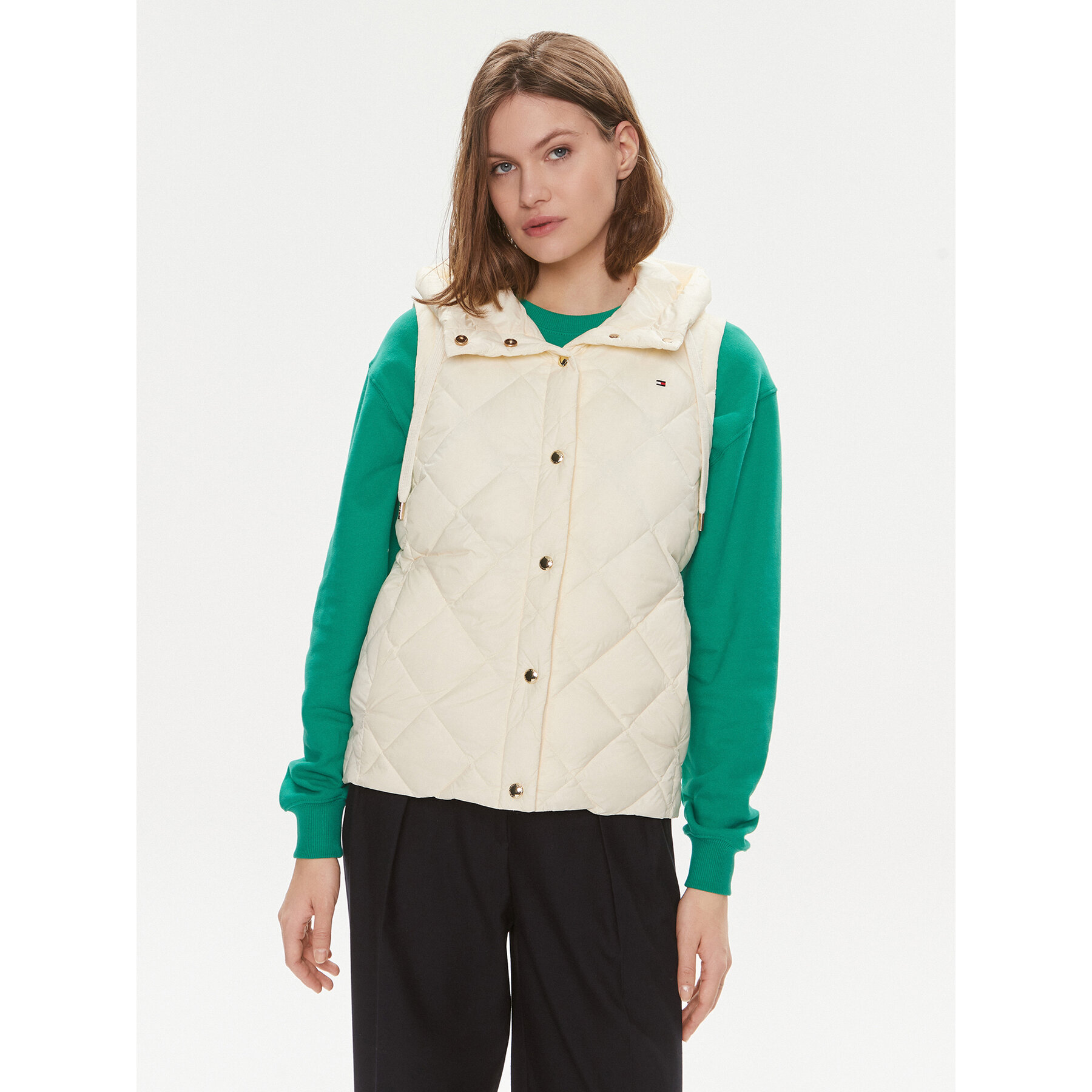 Tommy Hilfiger Bezrękawnik Classic WW0WW42463 Écru Regular Fit
