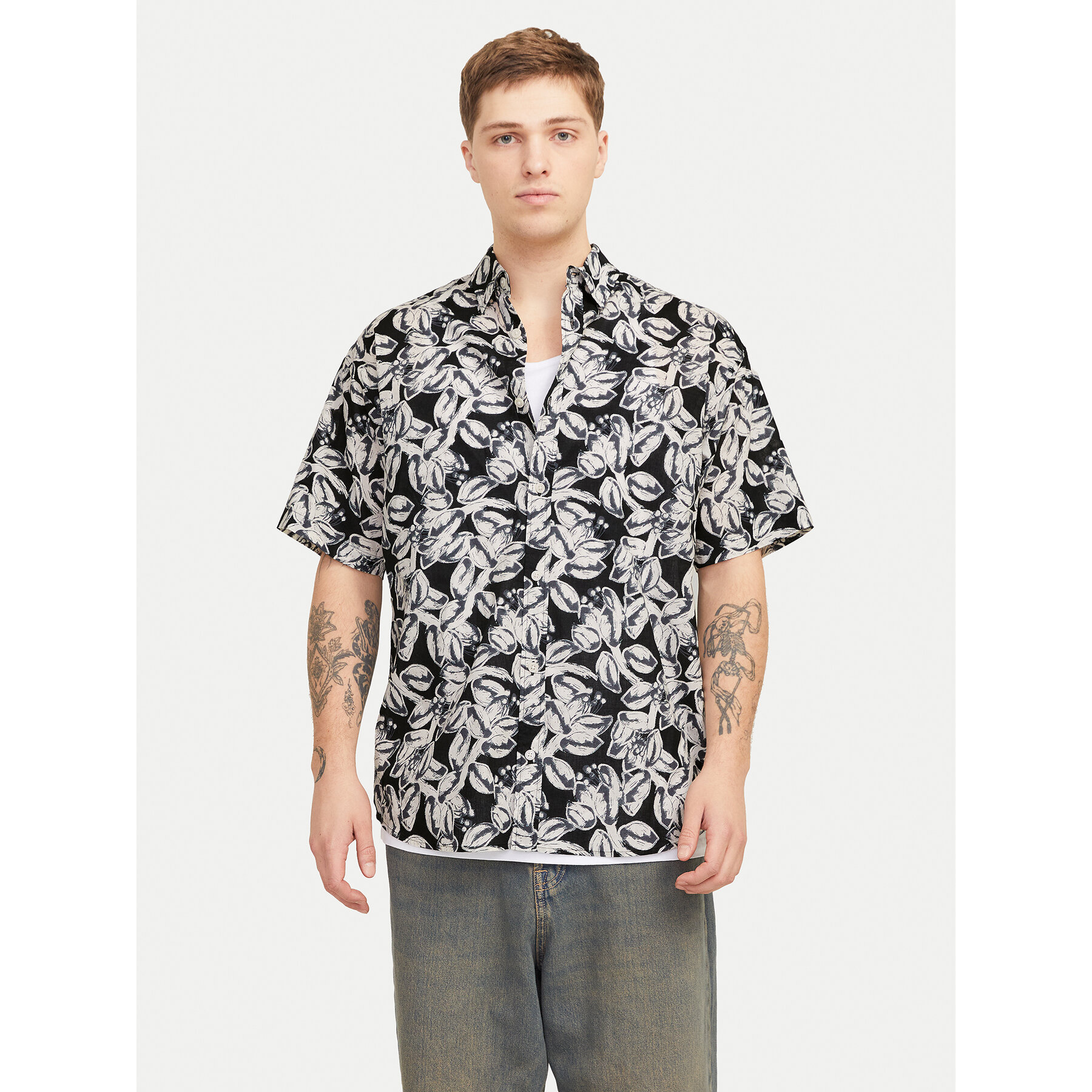 Jack & Jones Koszula Joshua 12271089 Czarny Wide Fit
