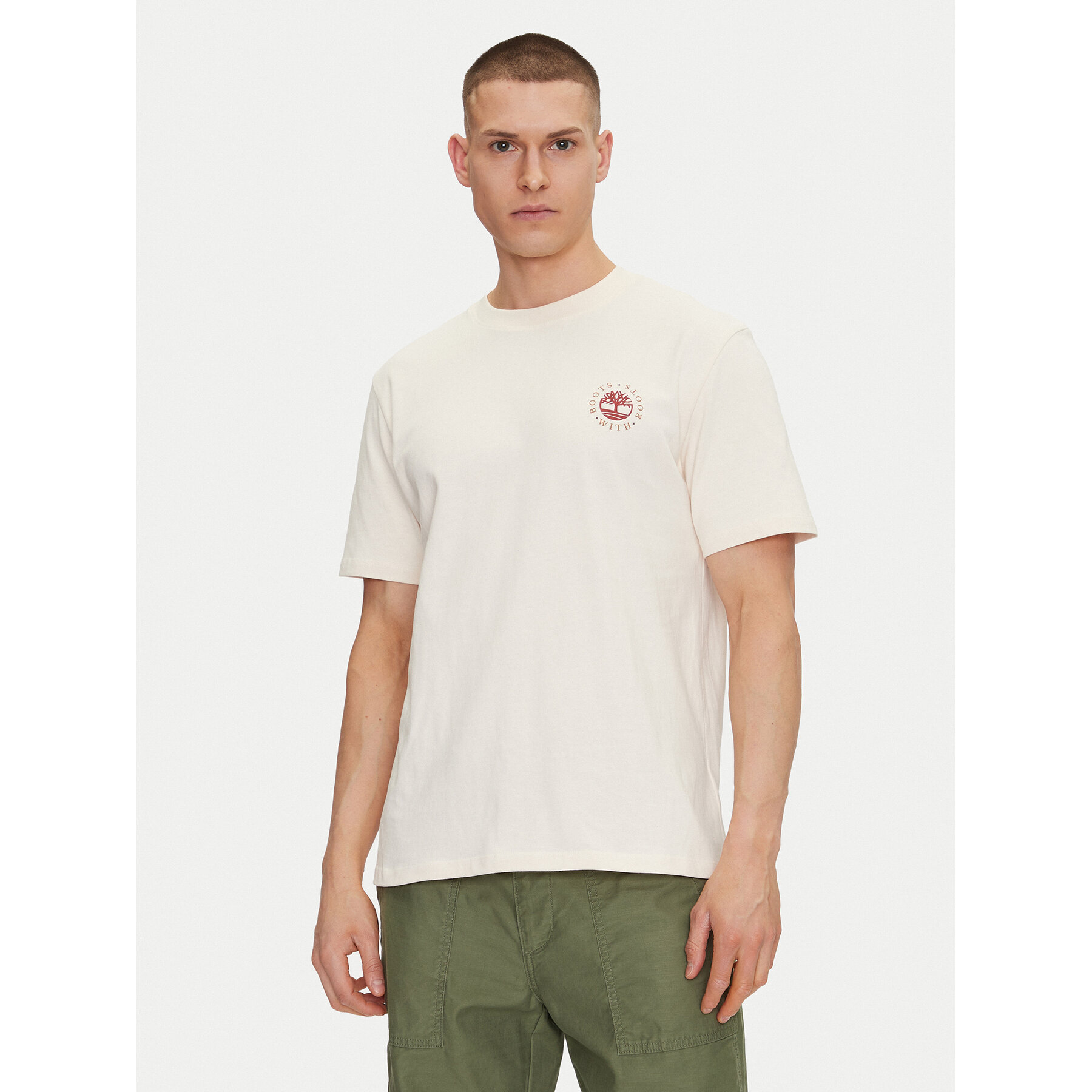 Timberland T-Shirt TB0A6DPD Beżowy Regular Fit