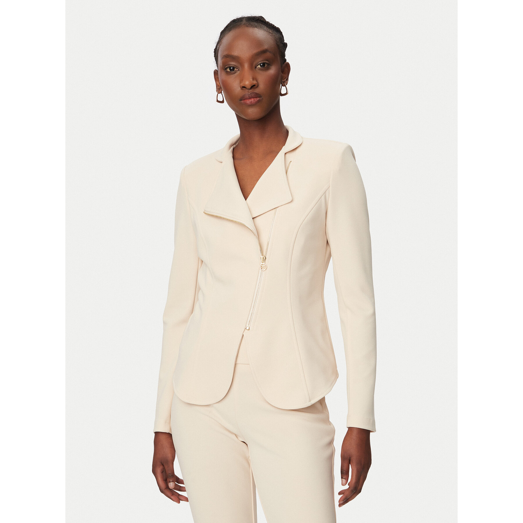 Rinascimento Marynarka CFC0127901003 Beżowy Slim Fit