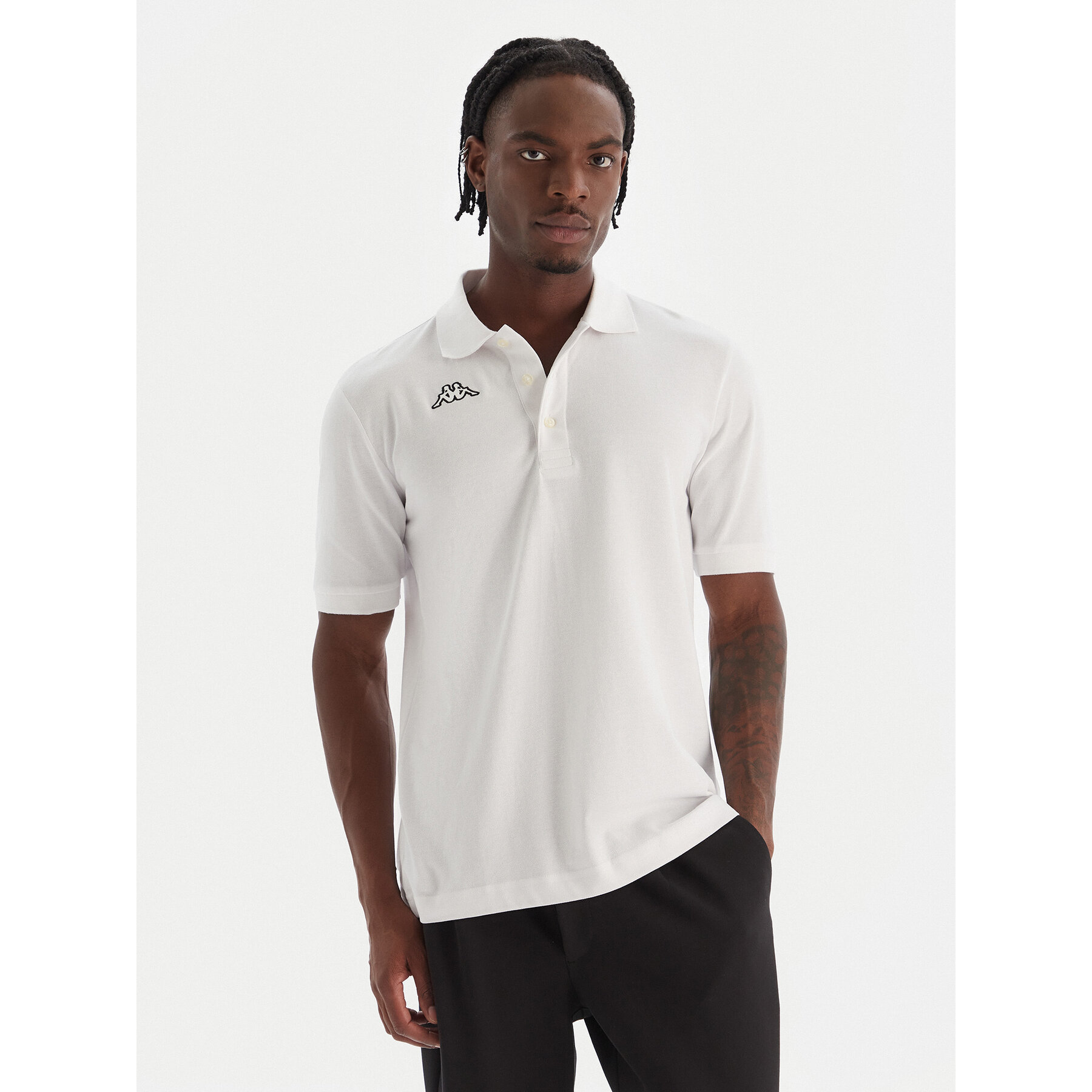 Kappa Polo Logo Sharas Mss 302B3D0 Biały Regular Fit