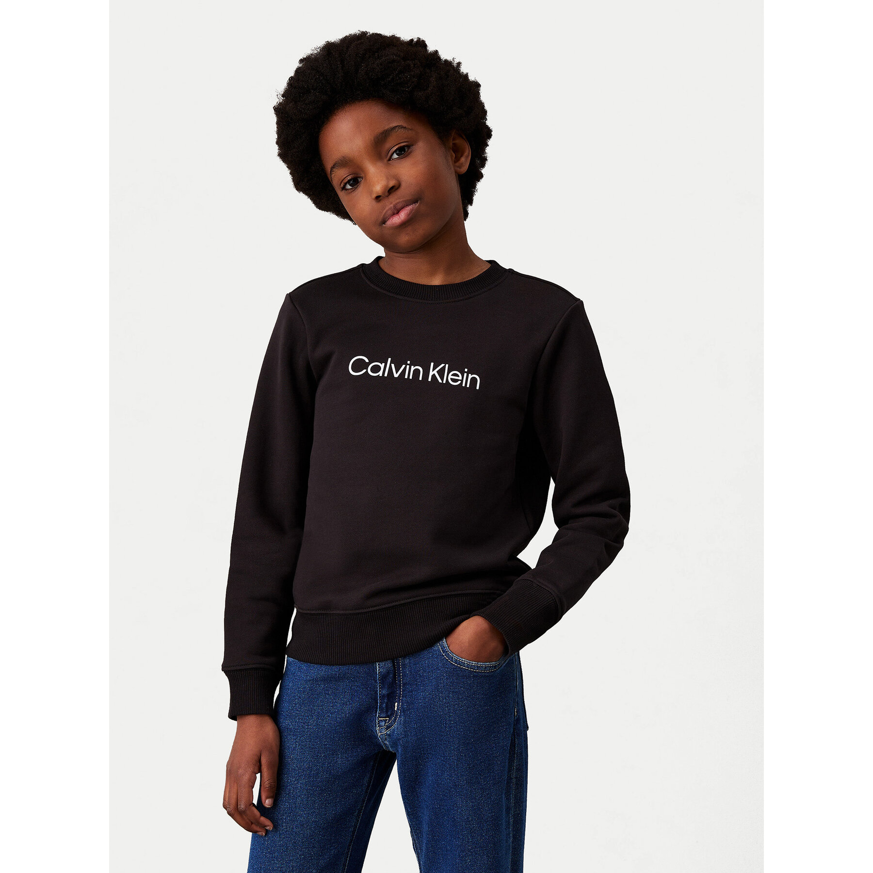 Calvin Klein Jeans Bluza Inst Logo IU0IU00680 D Czarny Regular Fit