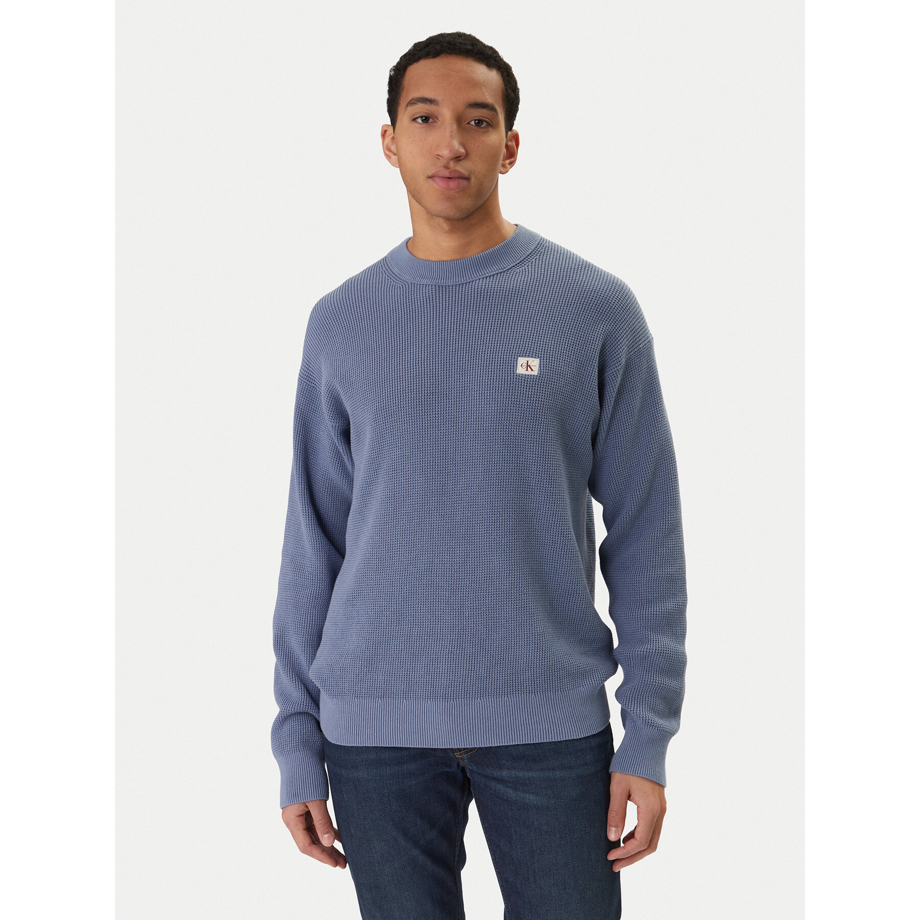Calvin Klein Jeans Sweter LV04RD313G Niebieski Regular Fit