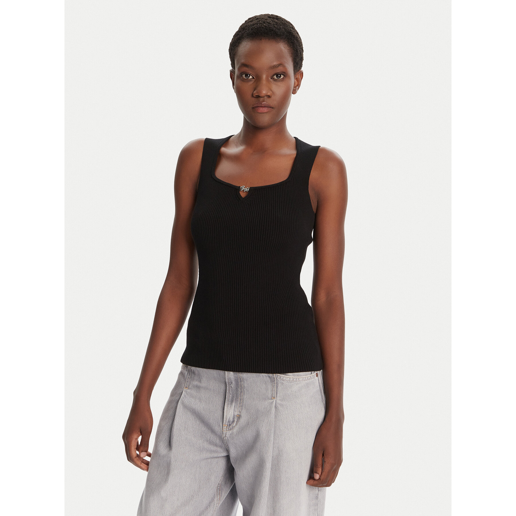 BOSS Top Fiura 50543939 Czarny Regular Fit
