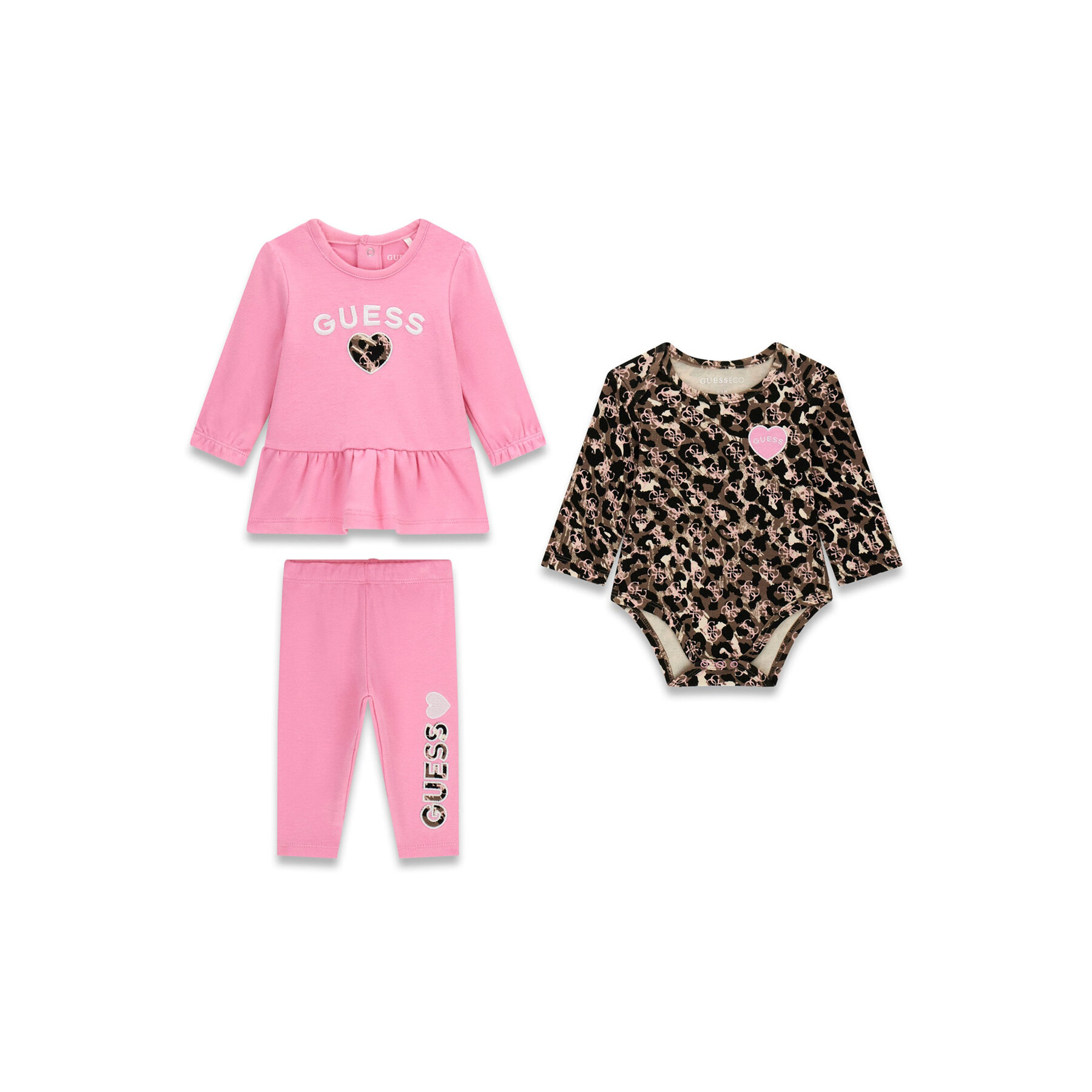 Guess Komplet dziecięcy S6YG02 2K3925 Różowy jasny Regular Fit