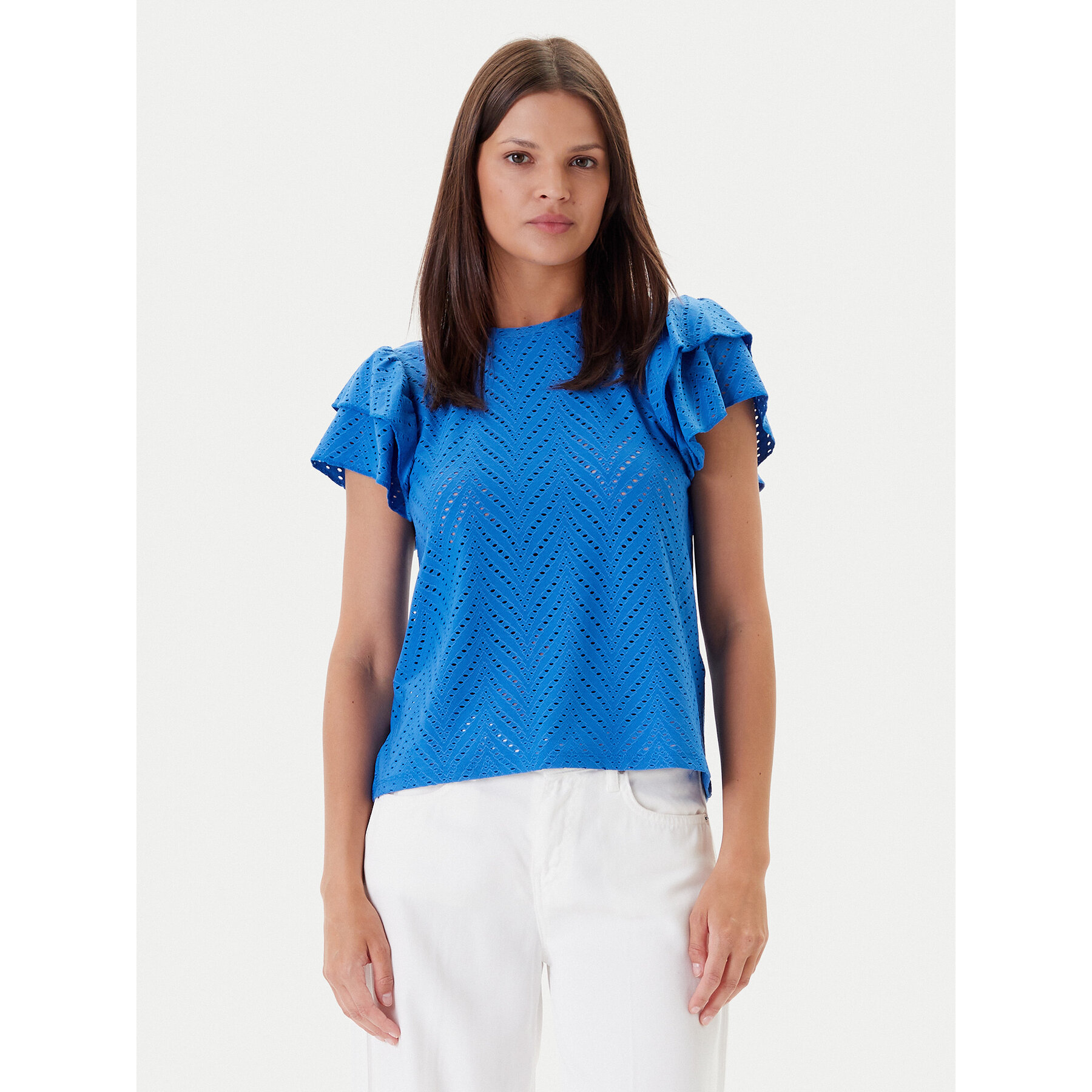 JDY Bluzka Carla 15351452 Niebieski Regular Fit