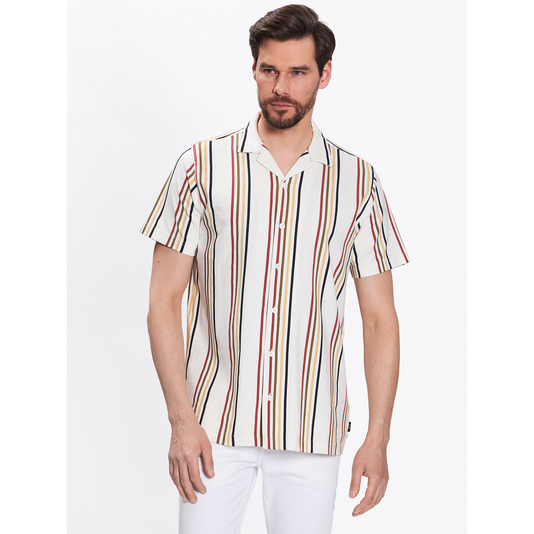 INDICODE Koszula Mulle 20-350 Écru Regular Fit