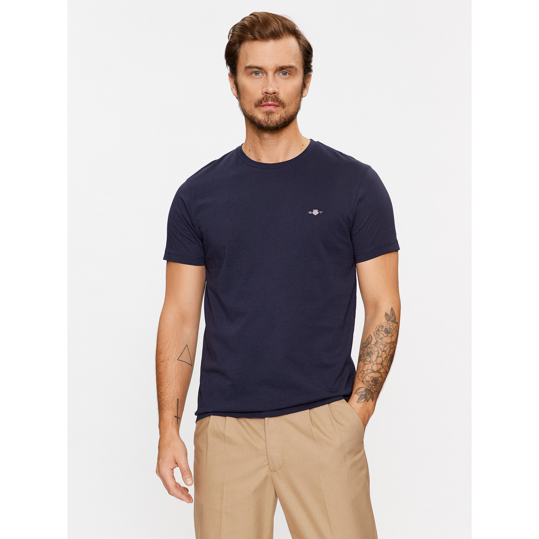 Gant T-Shirt Shield 2003185 Granatowy Slim Fit