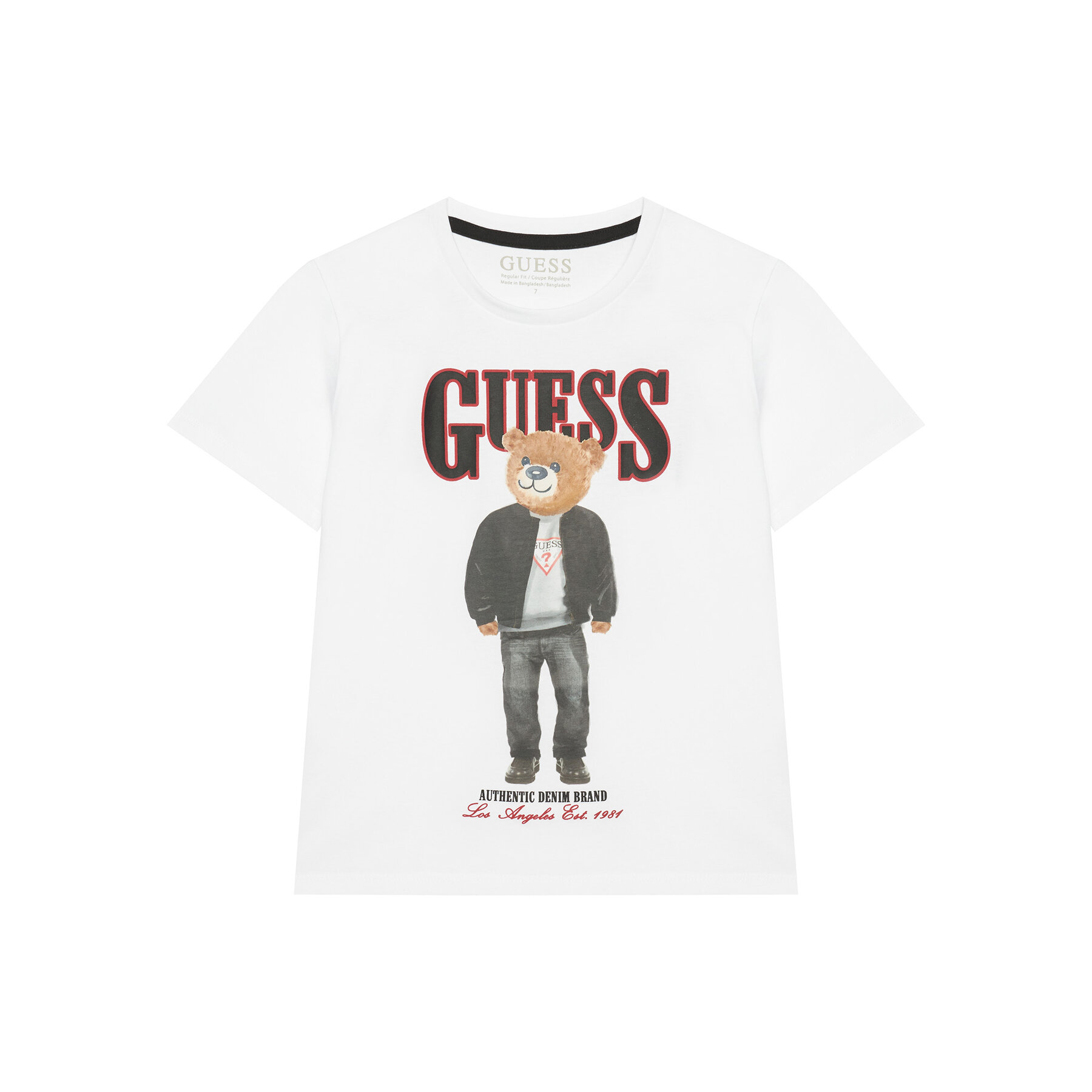 Guess T-Shirt L6RI11 K8HM4 Biały Regular Fit