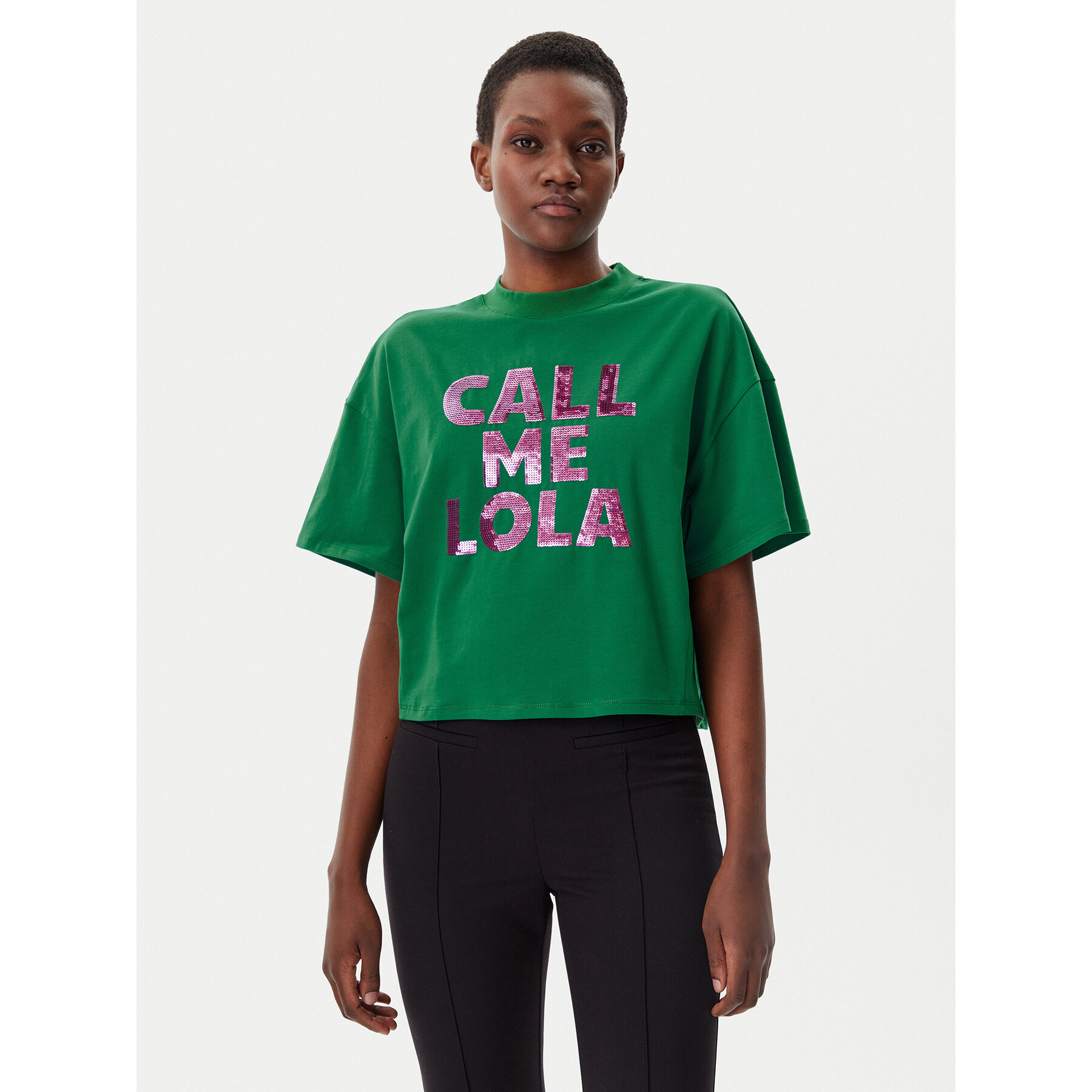 LOLA CASADEMUNT T-Shirt LS2515054 Zielony Relaxed Fit