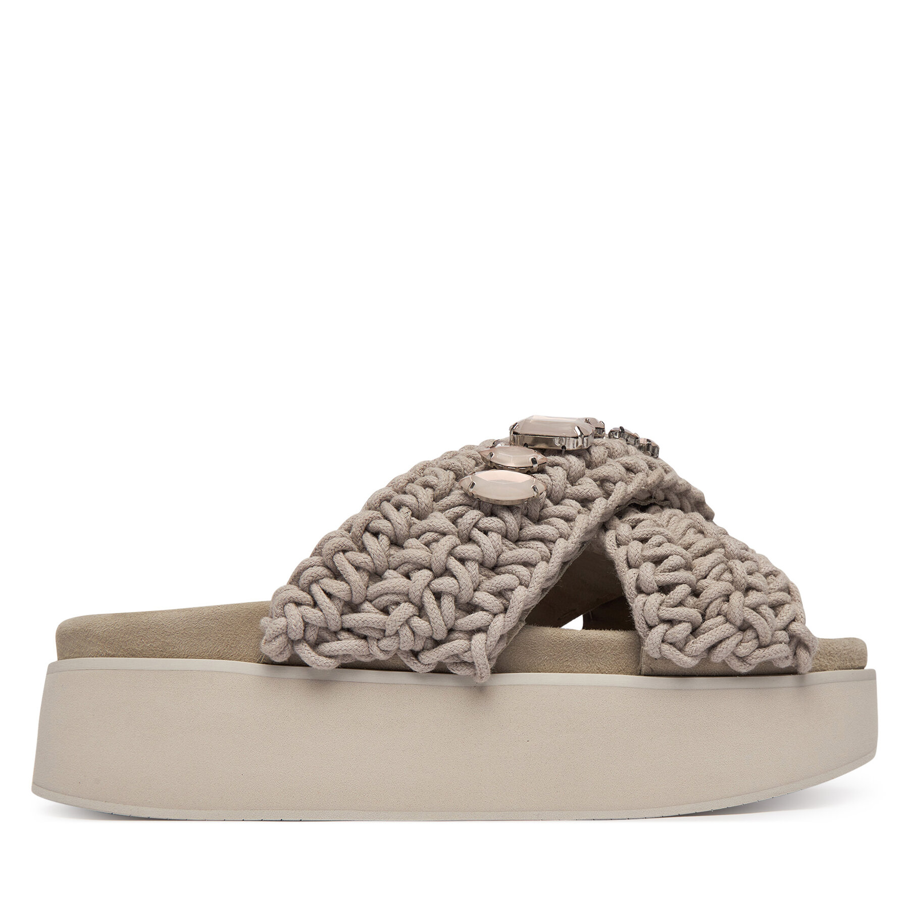 Inuikii Klapki Woven Stones Platform 1004.005.0043 Szary jasny