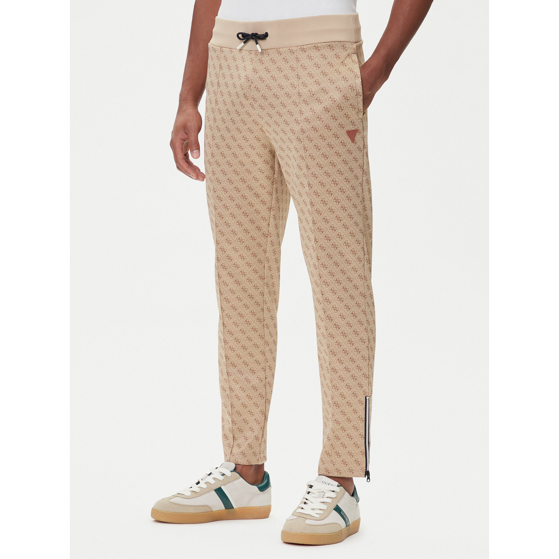 Guess Spodnie dresowe Z2BB05 K7122 Beżowy Regular Fit