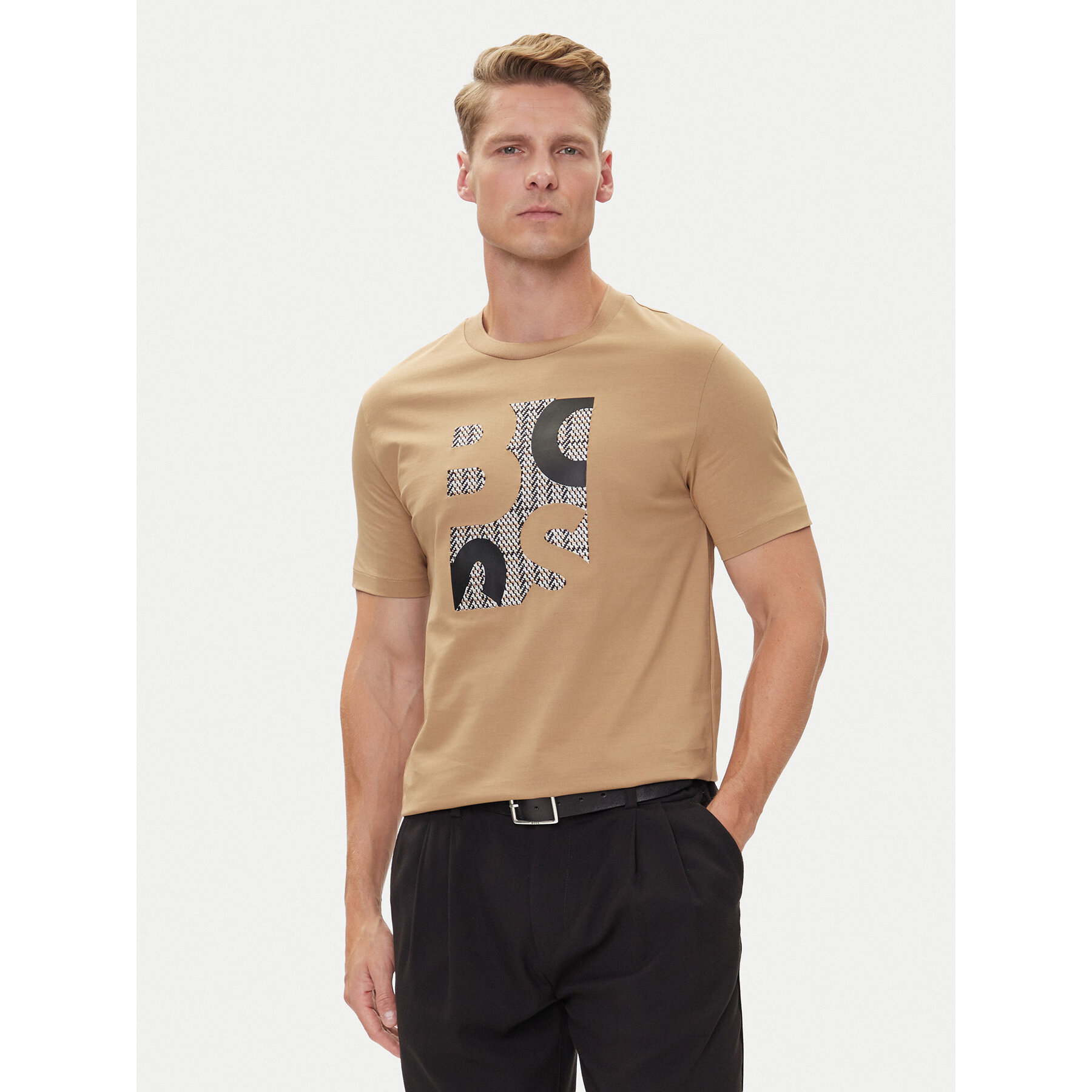 BOSS T-Shirt H-Thompson 655 50543901 Beżowy Regular Fit