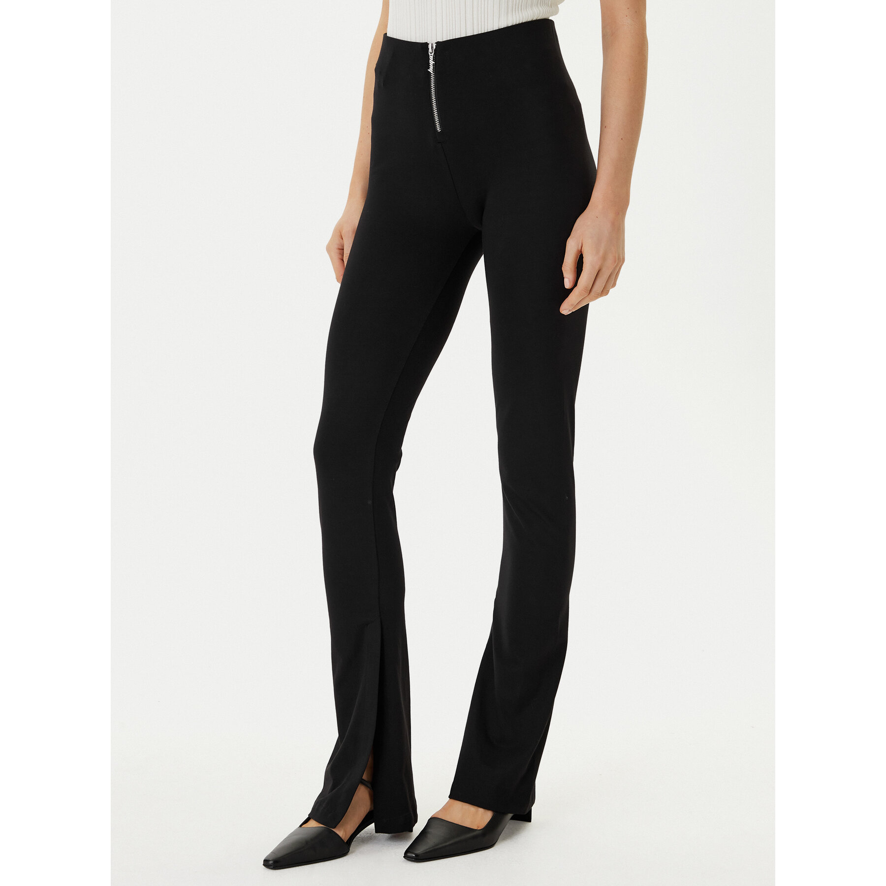 HUGO Spodnie materiałowe Nuflare_B 50554485 Czarny Flare Fit