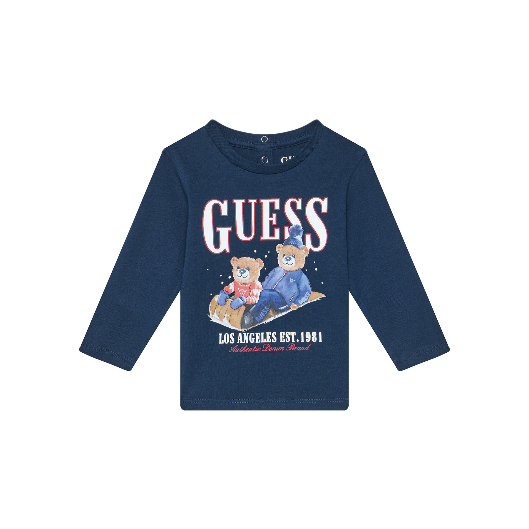 Guess Bluzka I5BI00I3Z14 Niebieski Regular Fit